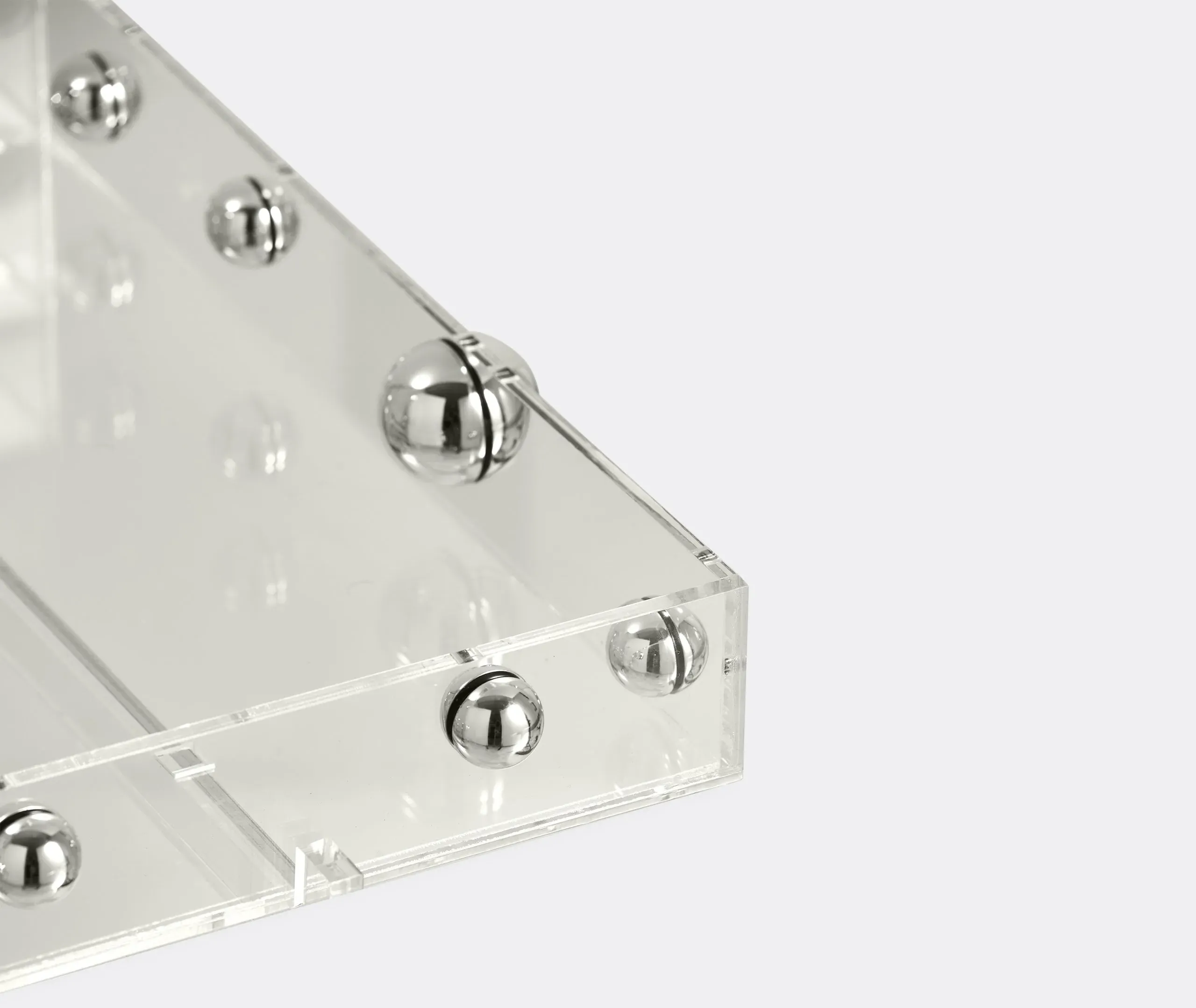 Large Serving Tray - Silver, Acrylic