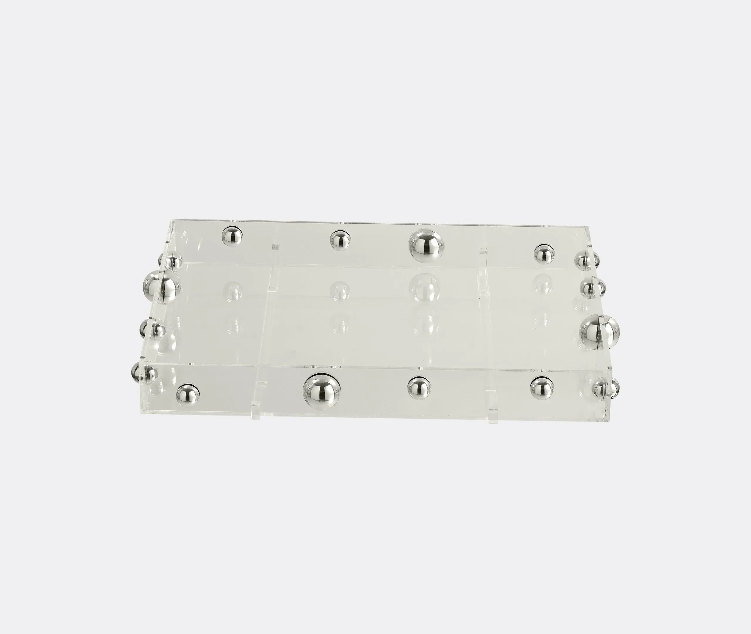 Large Serving Tray - Silver, Acrylic