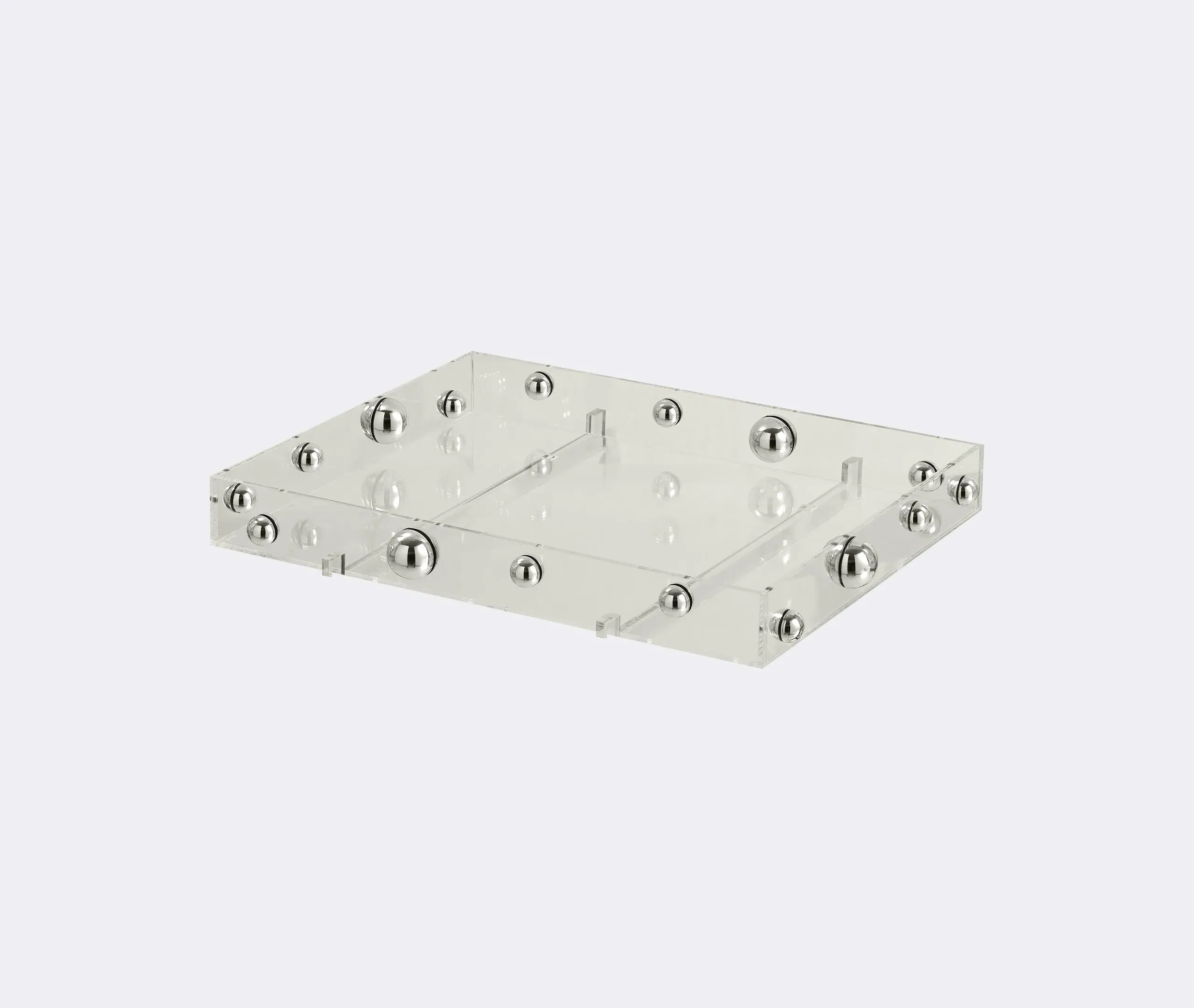 Large Serving Tray - Silver, Acrylic