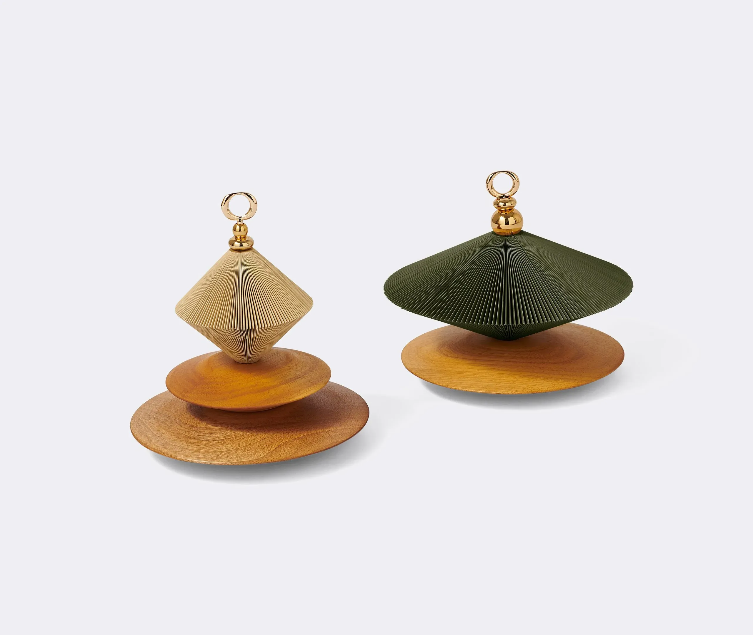 Pião Decorative Sculpture - Green, Paper