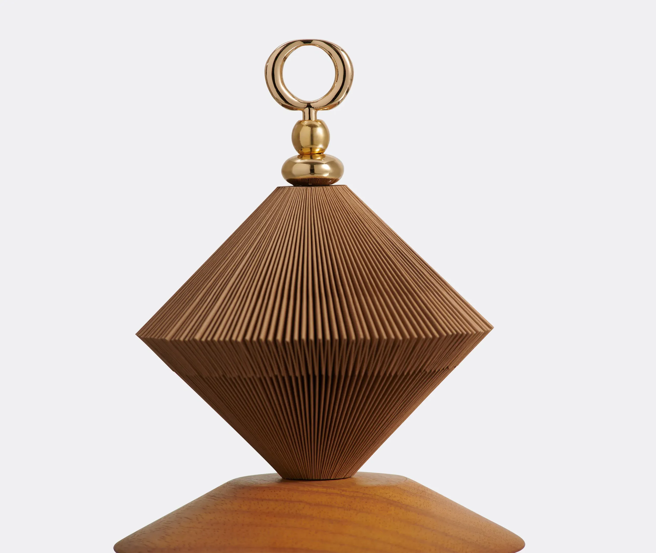 Pião Geometric Sculpture - Brown, Paper