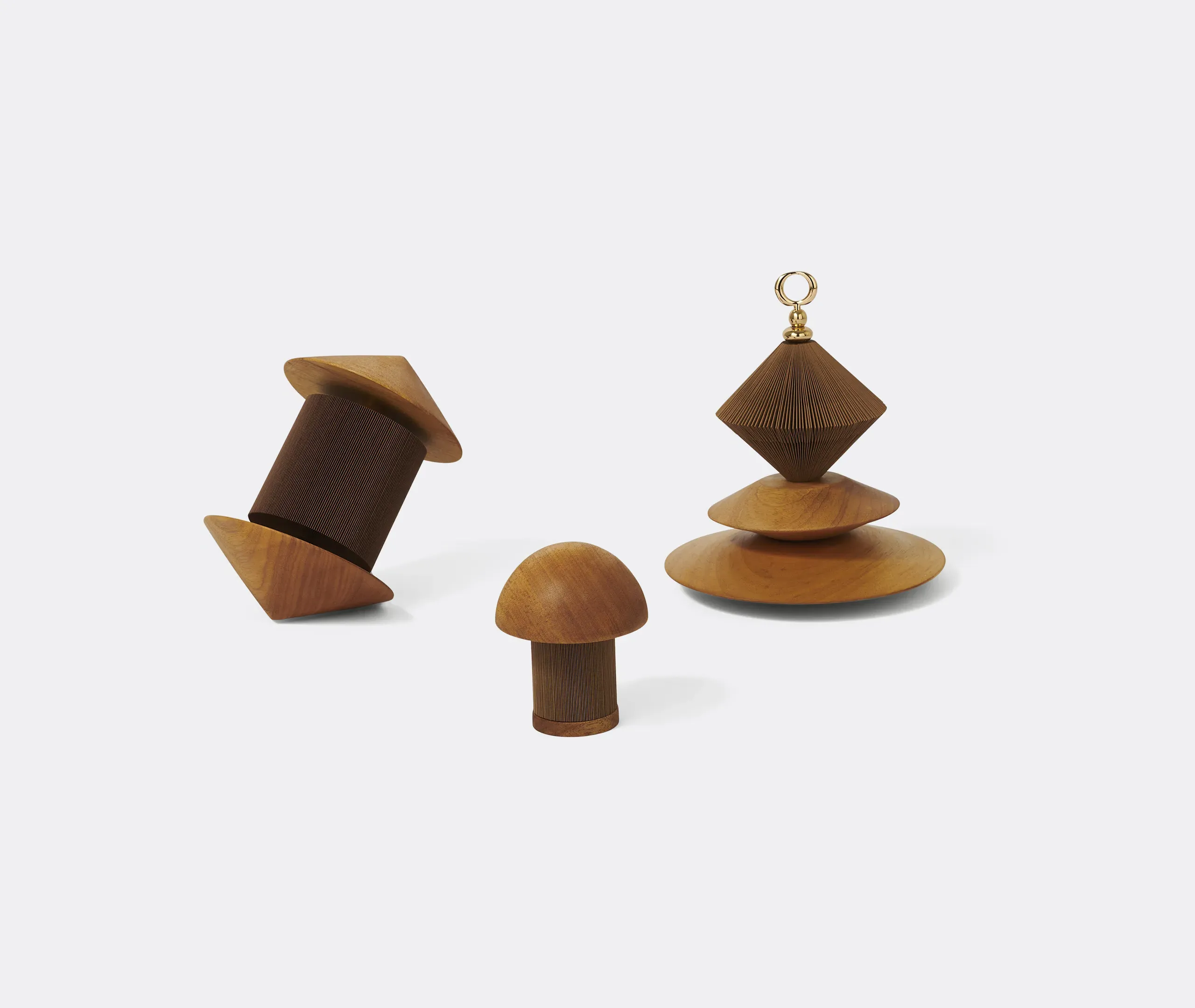 Pião Geometric Sculpture - Brown, Paper