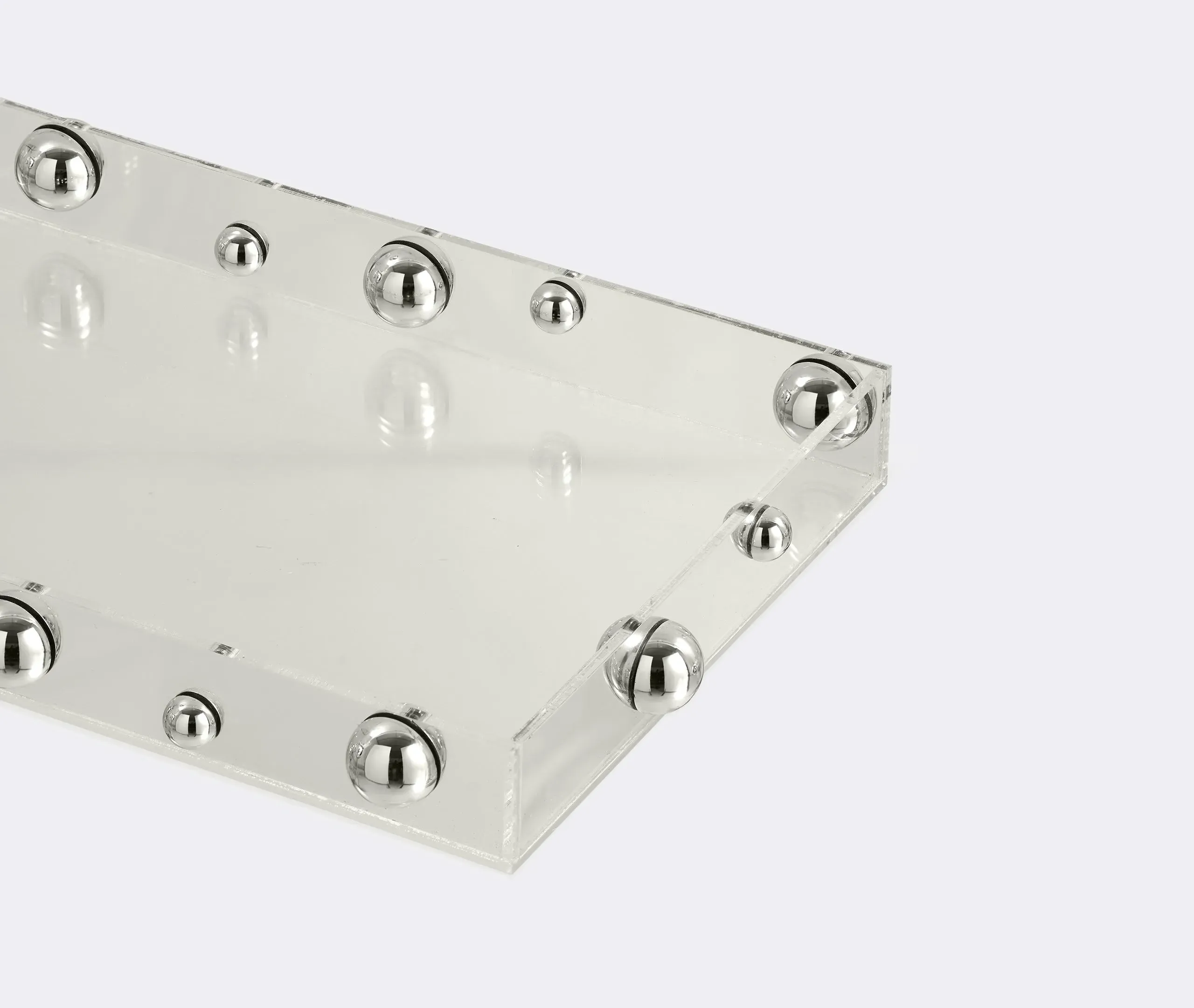 Small Serving Tray - Silver, Acrylic