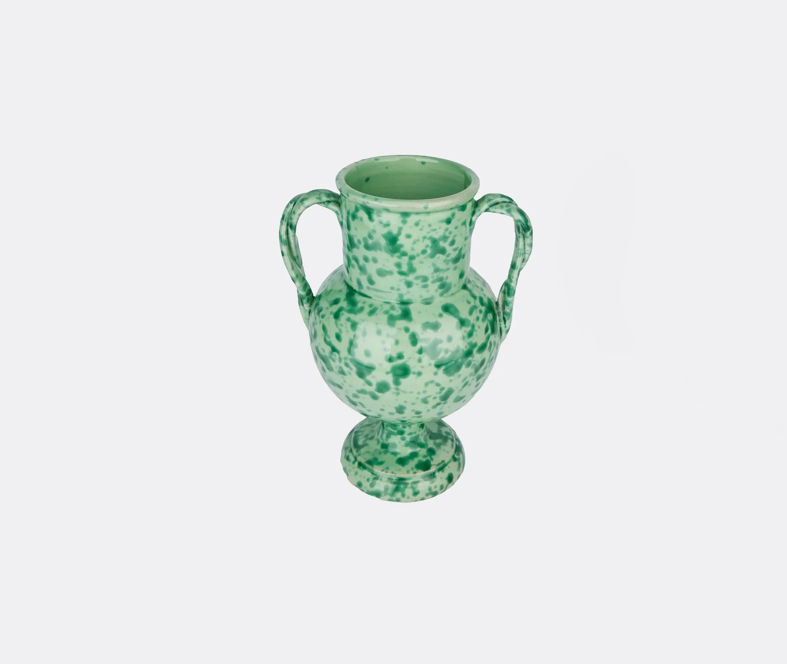 Amphora Vase with Glazed Finish - Green