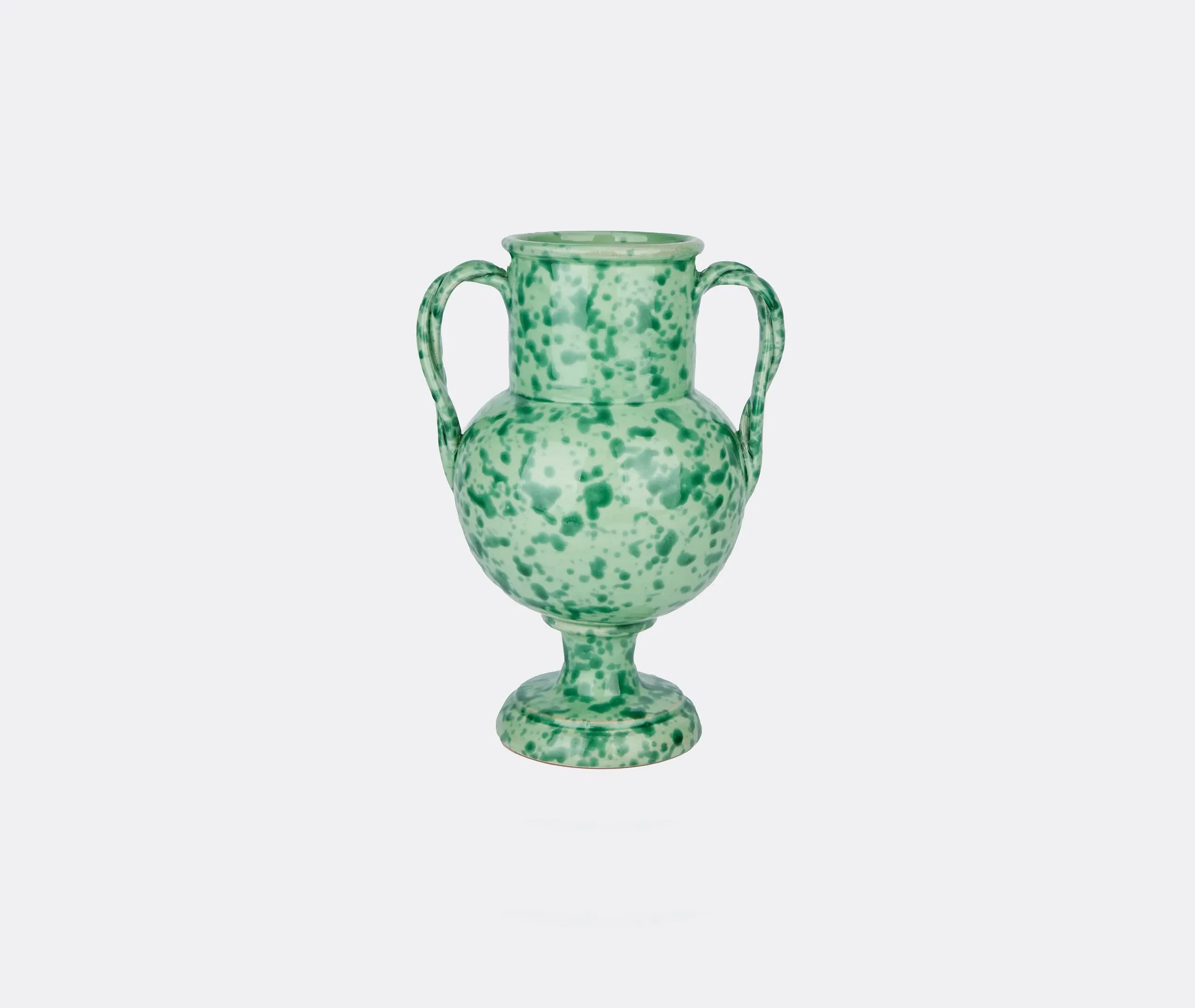Amphora Vase with Glazed Finish - Green