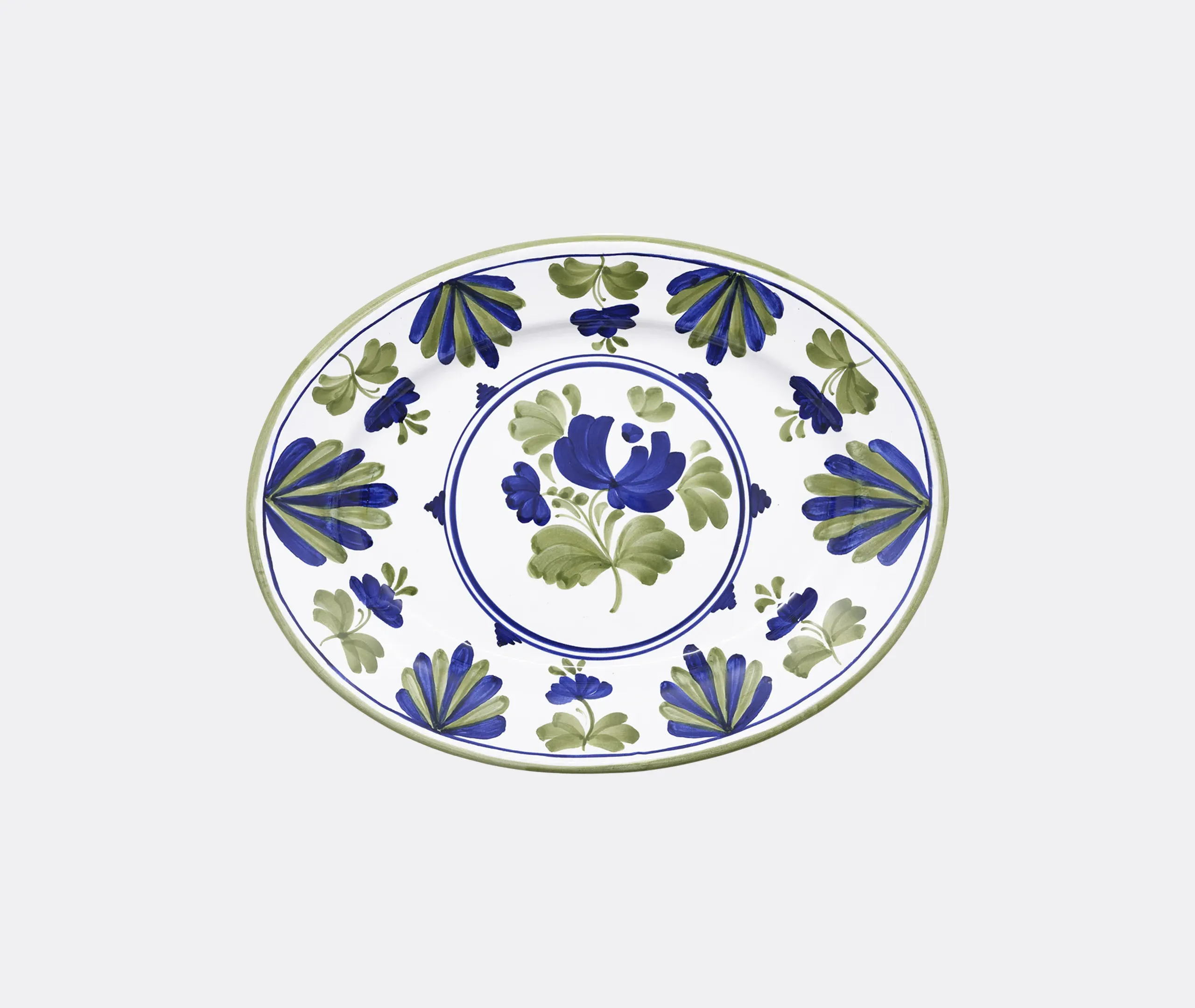 Blossom Oval Serving Plate - Blue