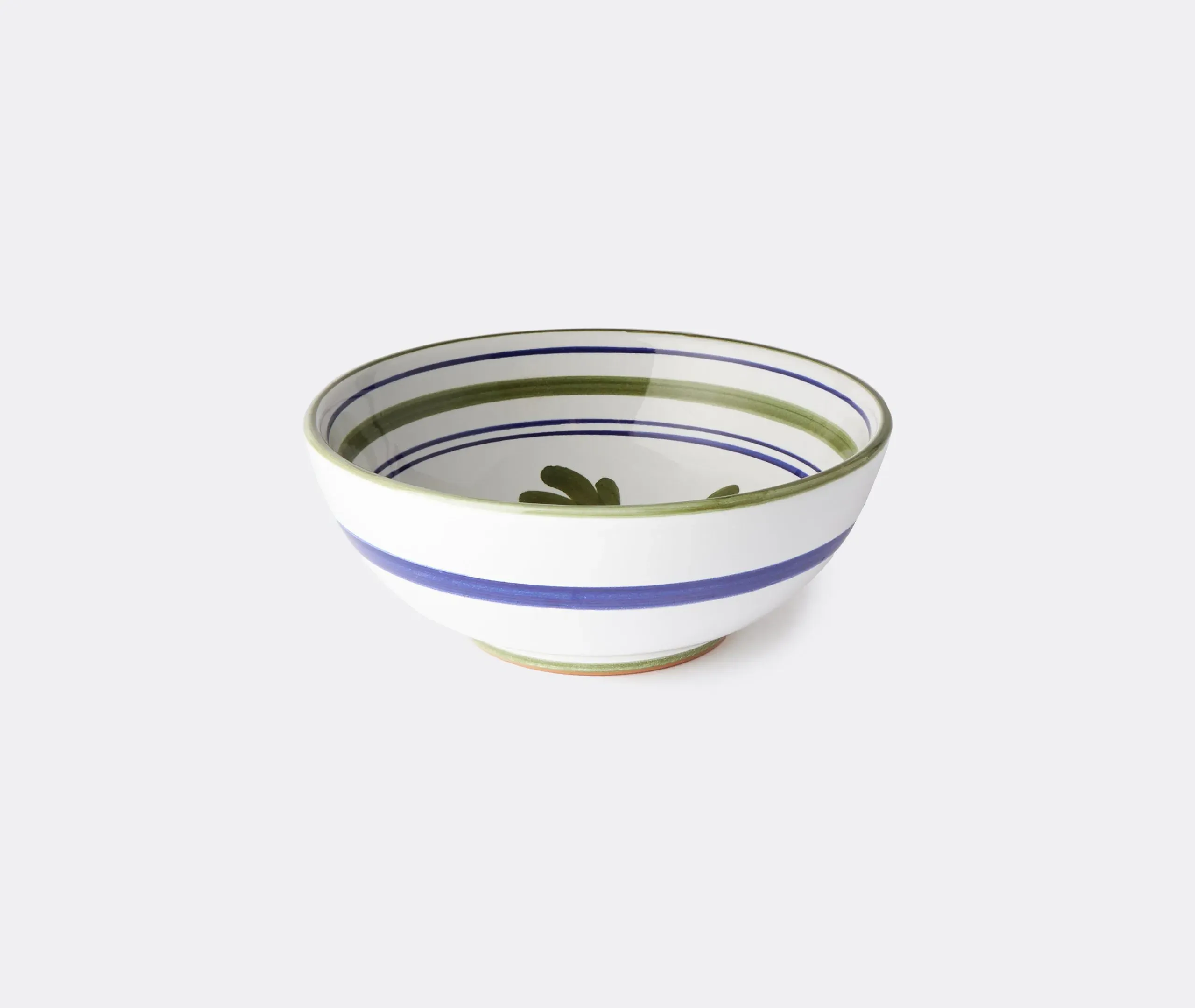 Bowl with Interior Floral Design - Blue, Ceramic