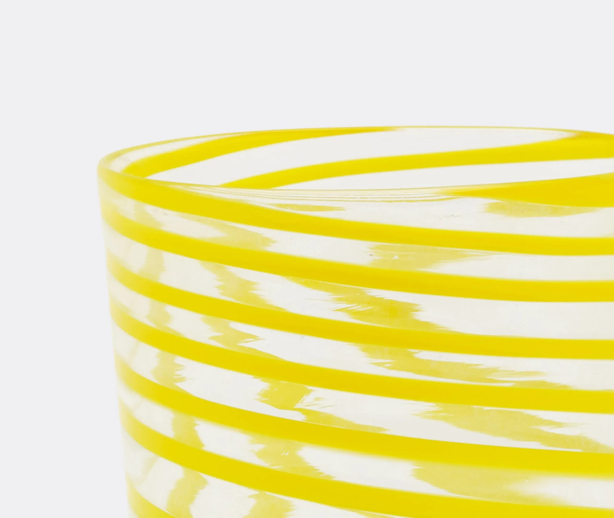 Giravolta Water Glass - Yellow, Murano Glass