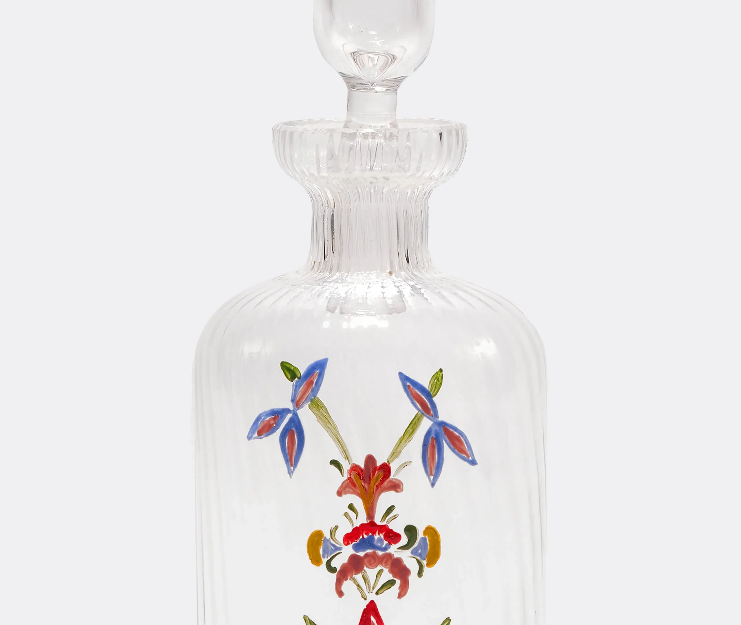 Hand Painted Glass Bottle - Multicolor, Murano