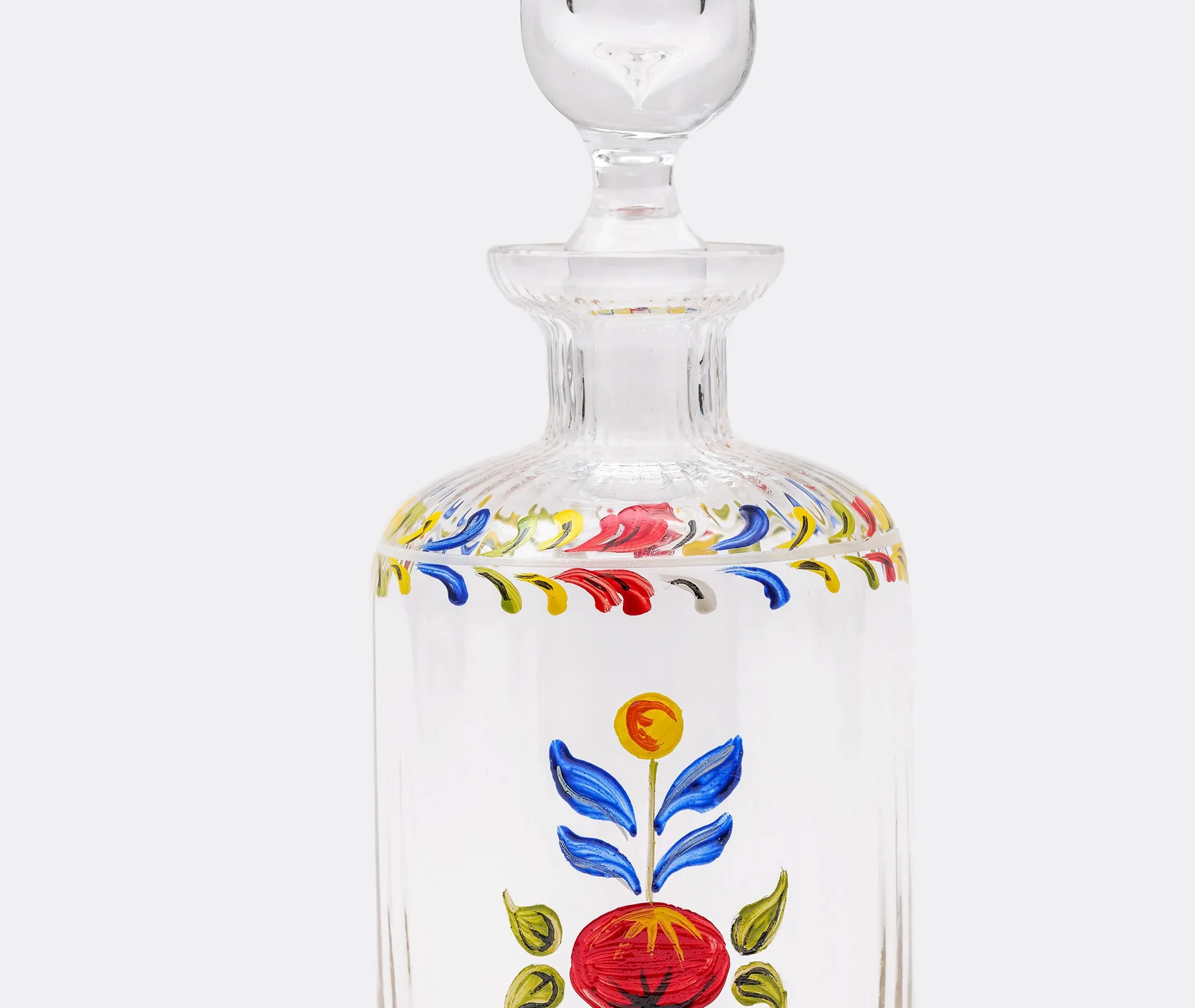 Hand Painted Glass Bottle - Multicolor, Murano Glass