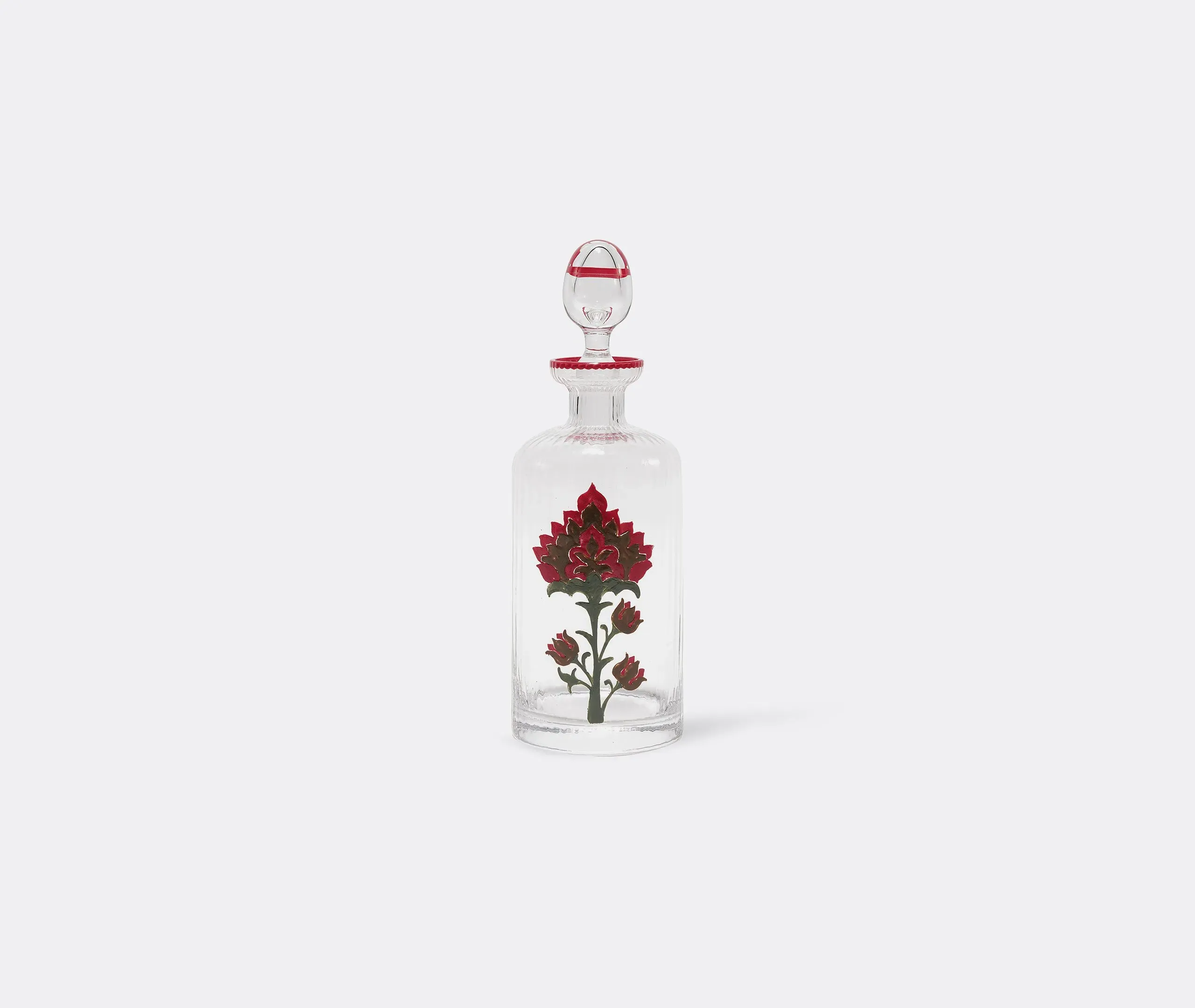 Hand Painted Glass Bottle - Red, Murano Glass image