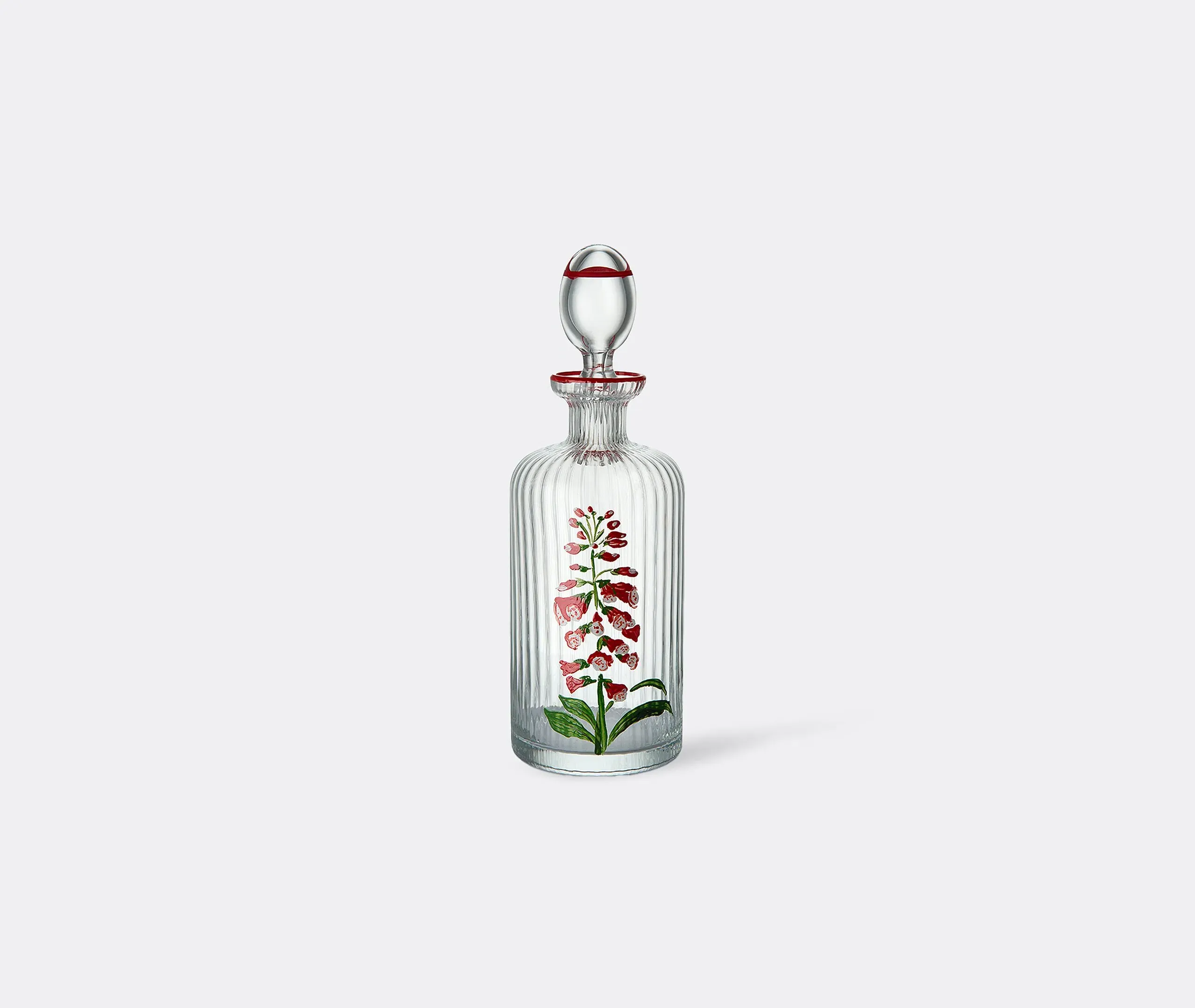 Hand Painted Glass Bottle - Red, Murano