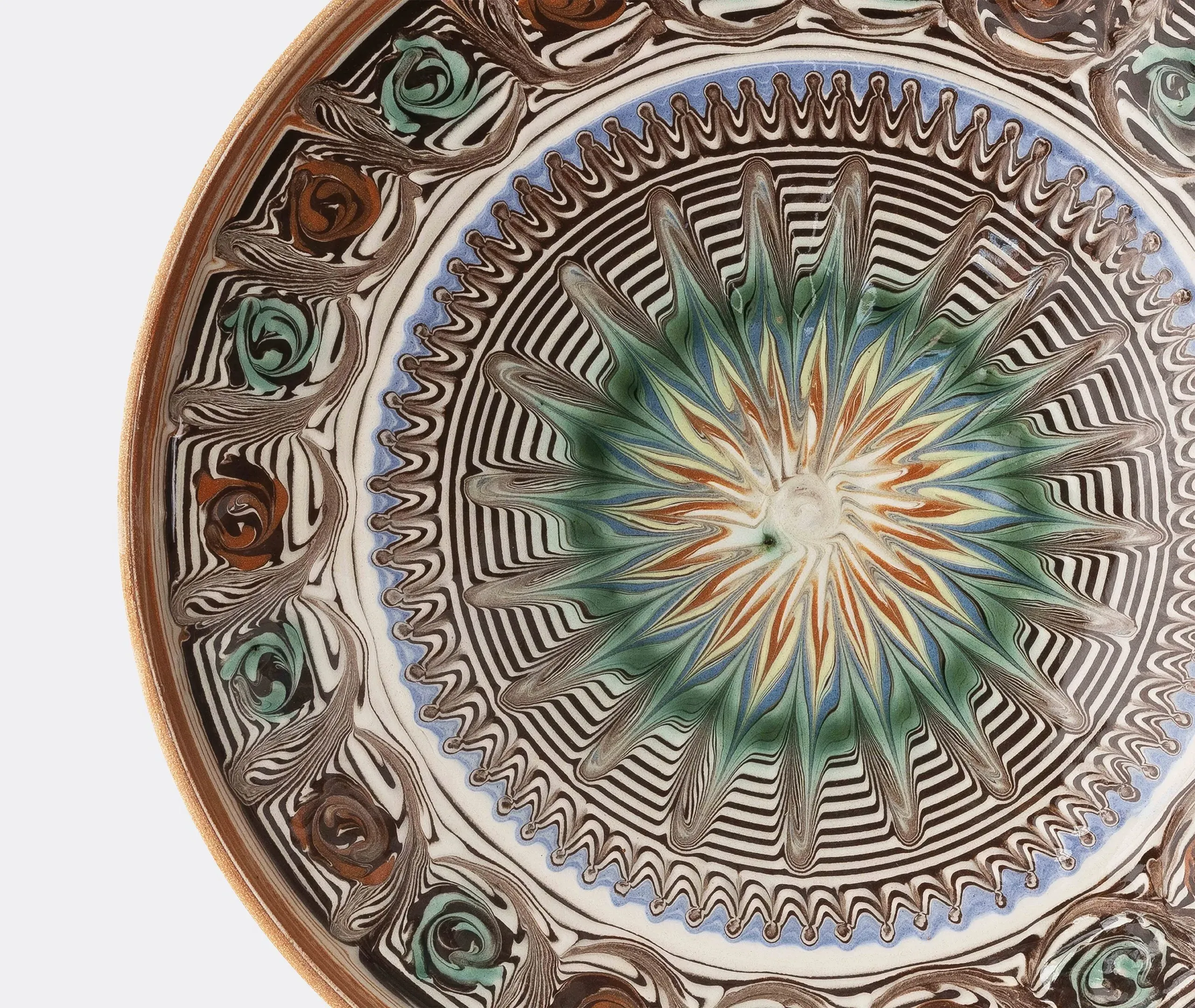 Horezu Plate - Green, Ceramic