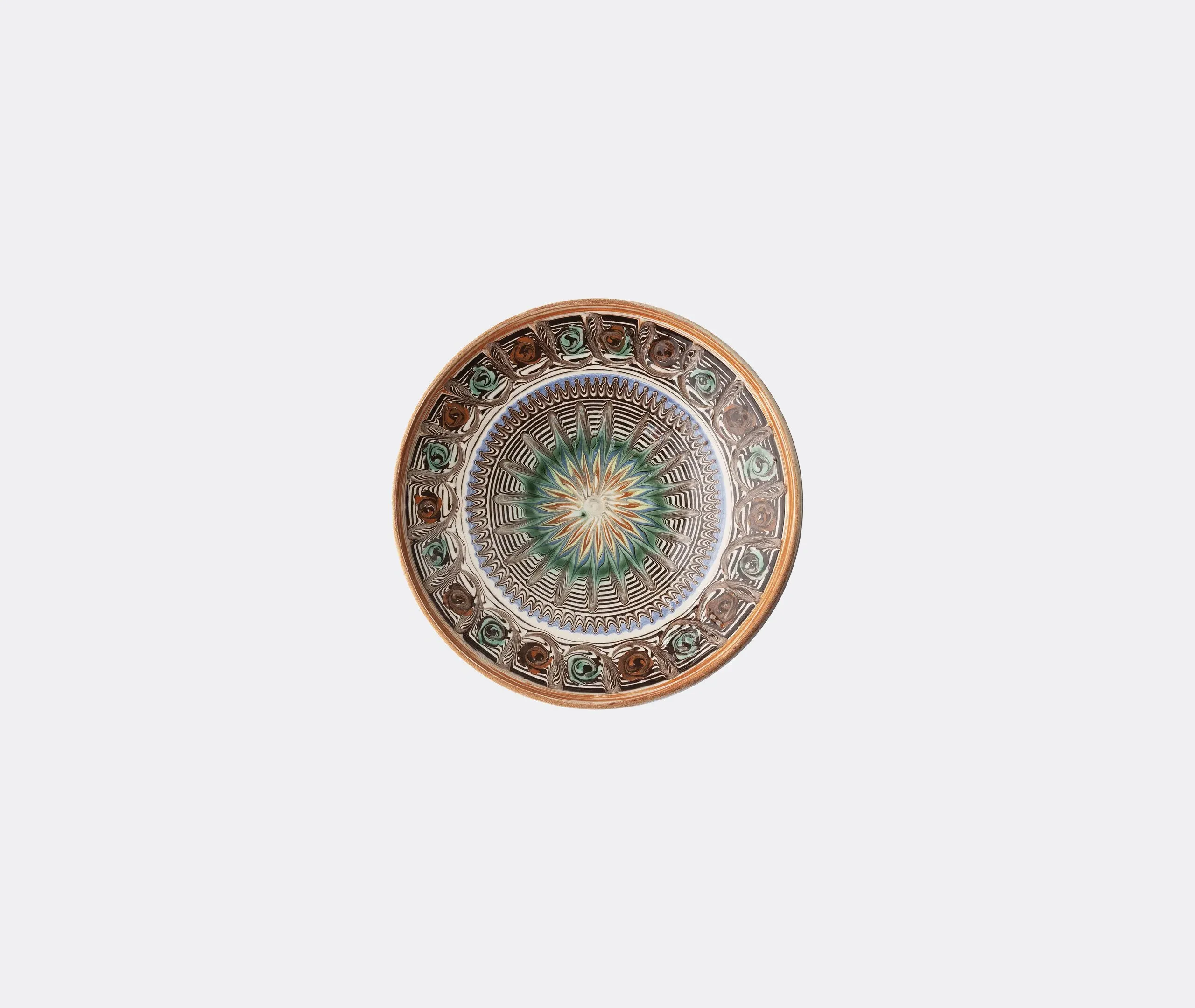 Horezu Plate - Green, Ceramic