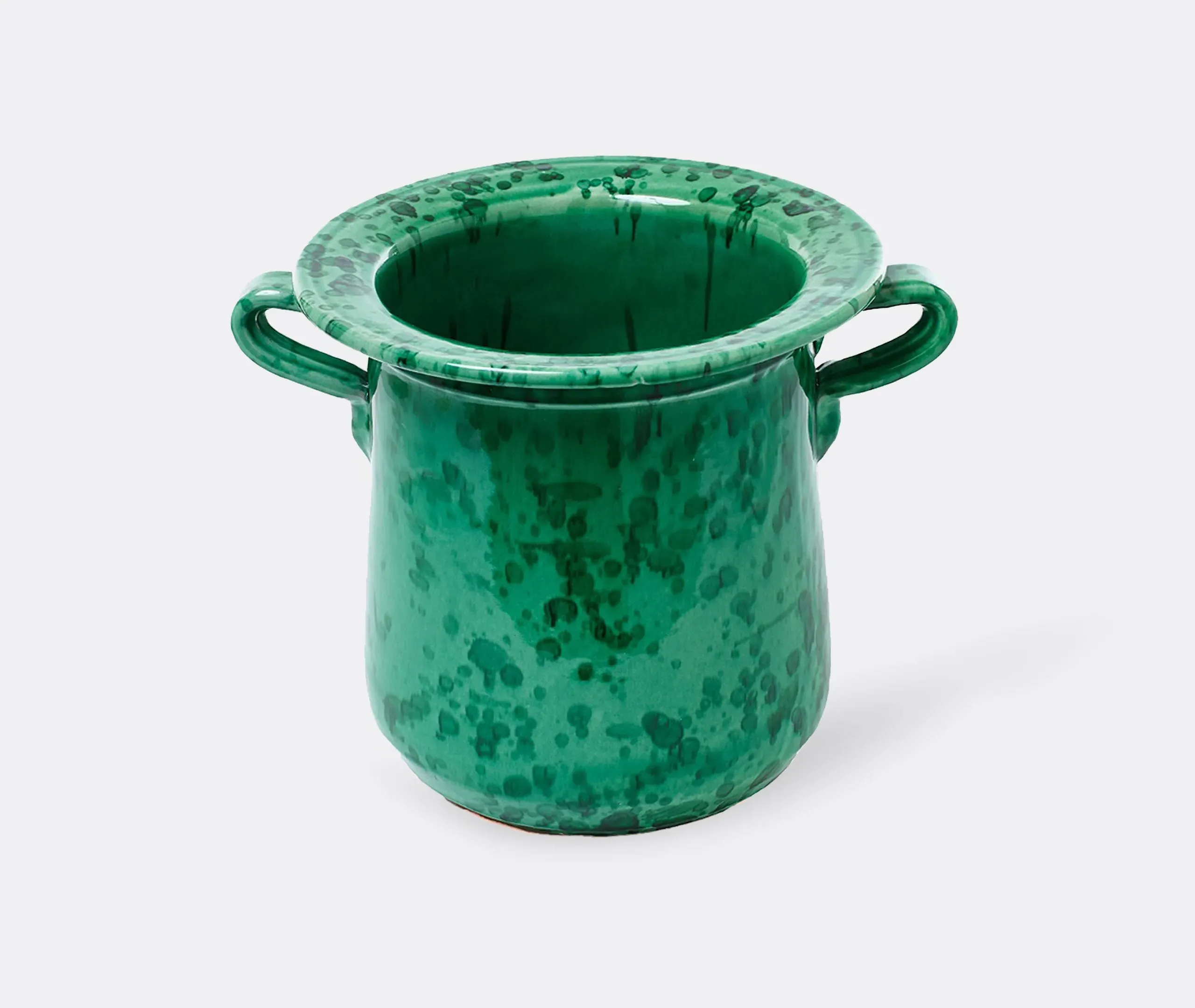 Hourglass Vessel with Glazed Finish - Green