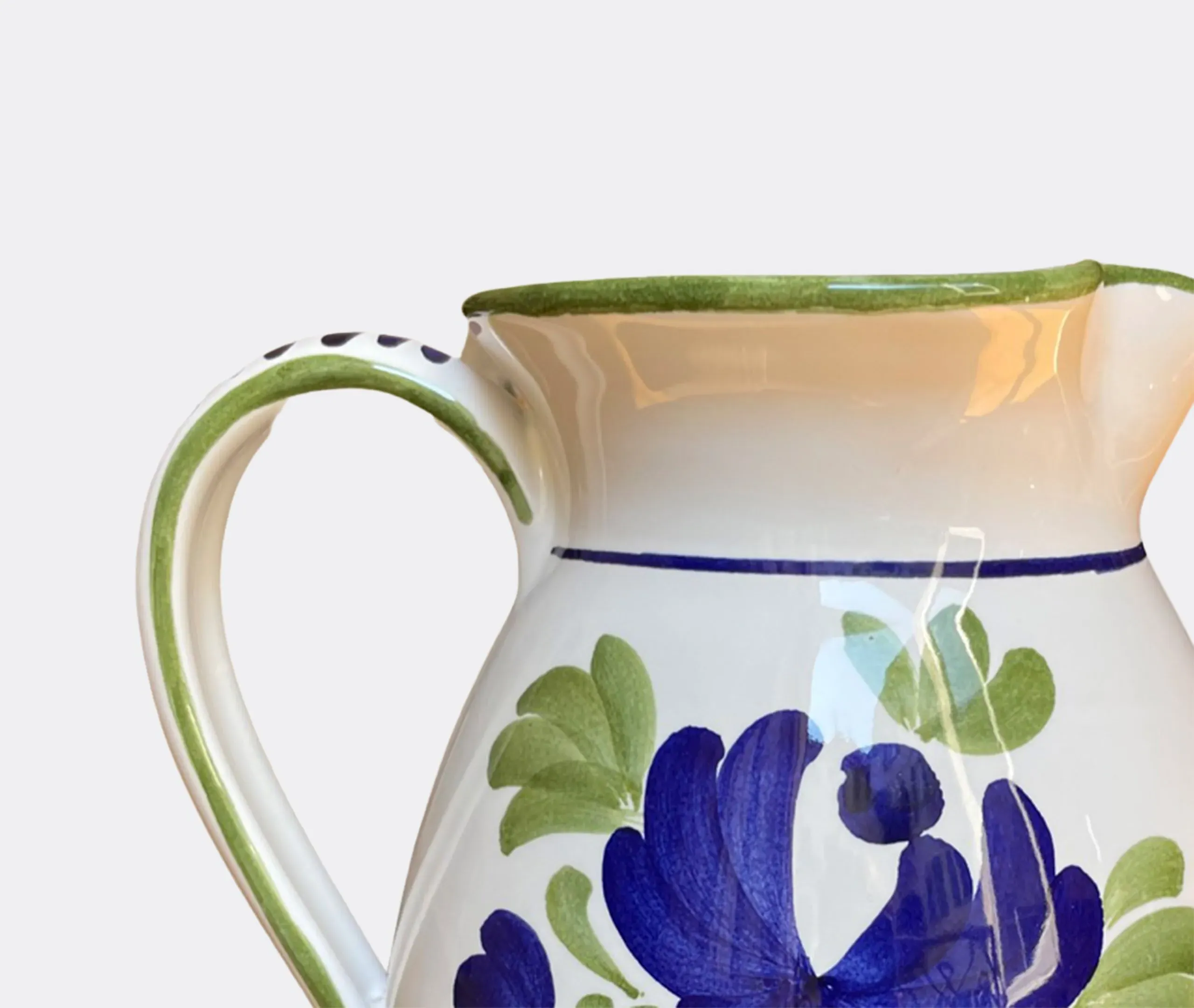 Jug with Floral Motifs - Blue, Ceramic