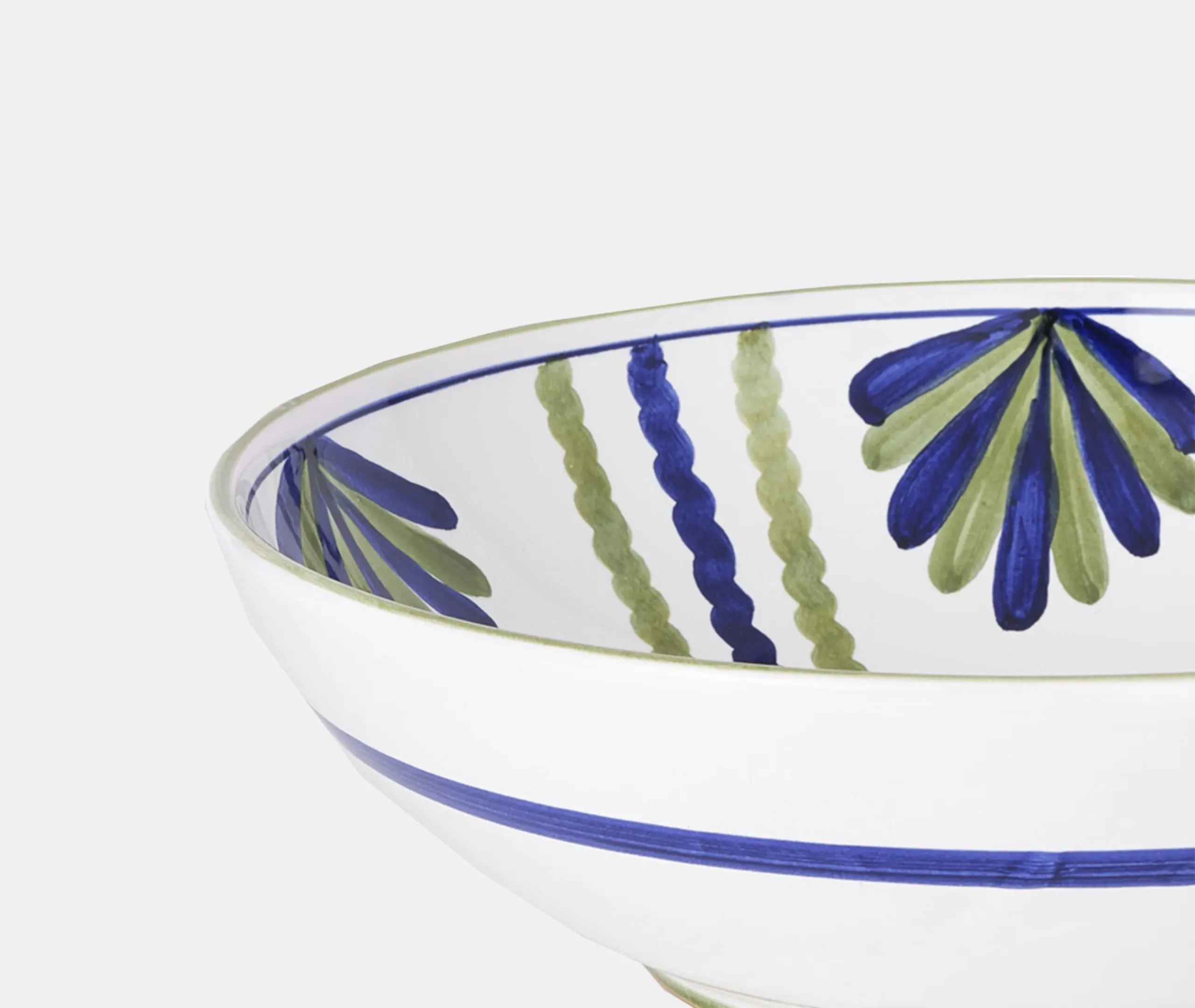 Large Salad Bowl with Interior Design - Blue