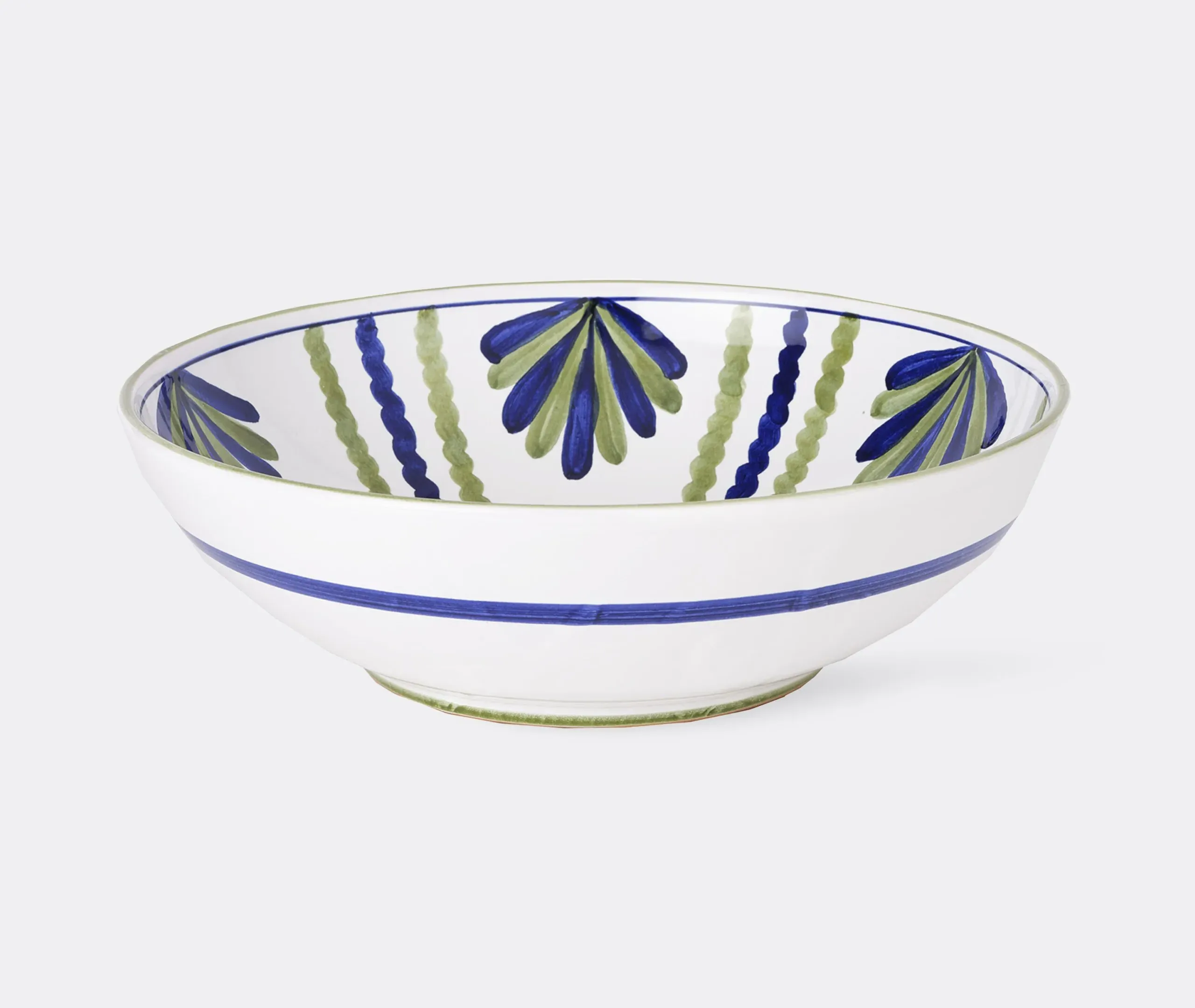 Large Salad Bowl with Interior Design - Blue