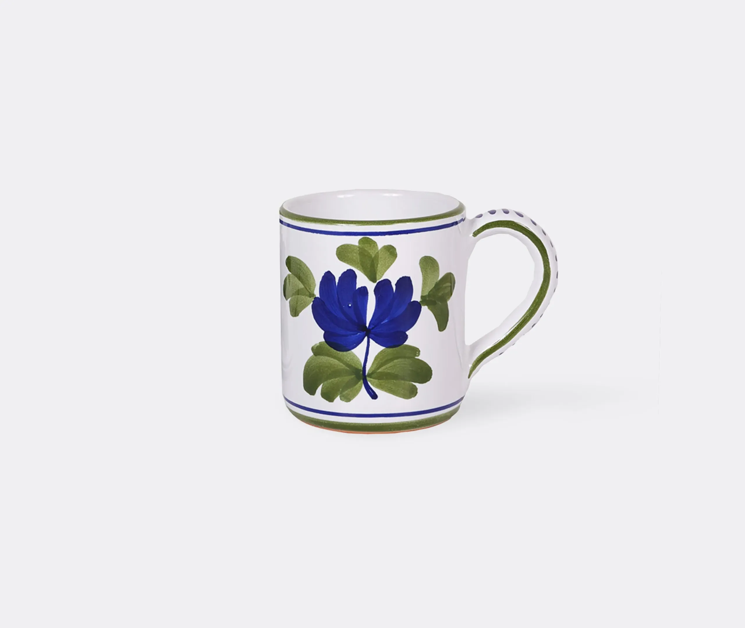 Mug with Floral Motifs - Blue, Ceramic