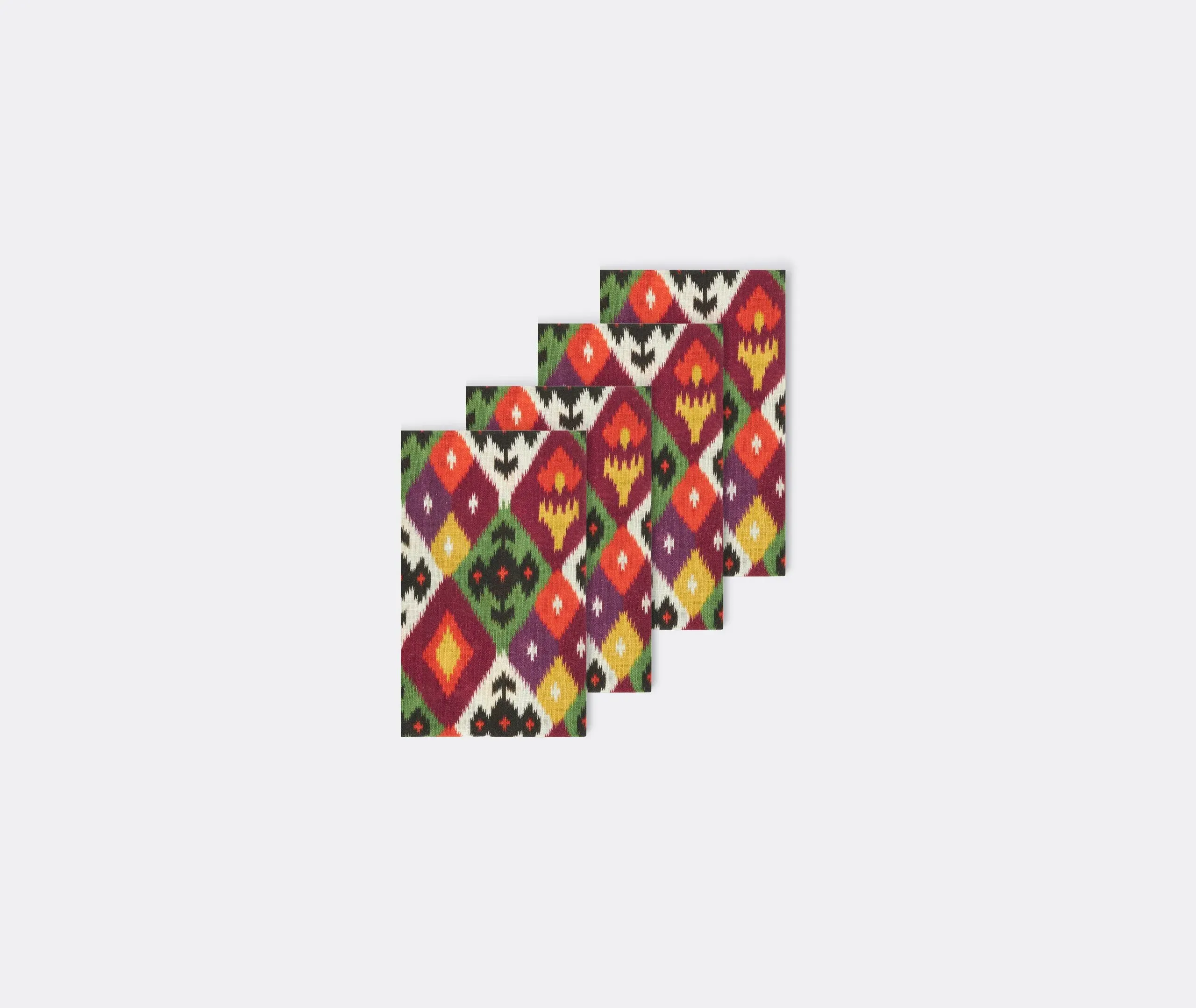 Napkins Set Diamond Ikat, Set of 4 - Multicolor, Linen image