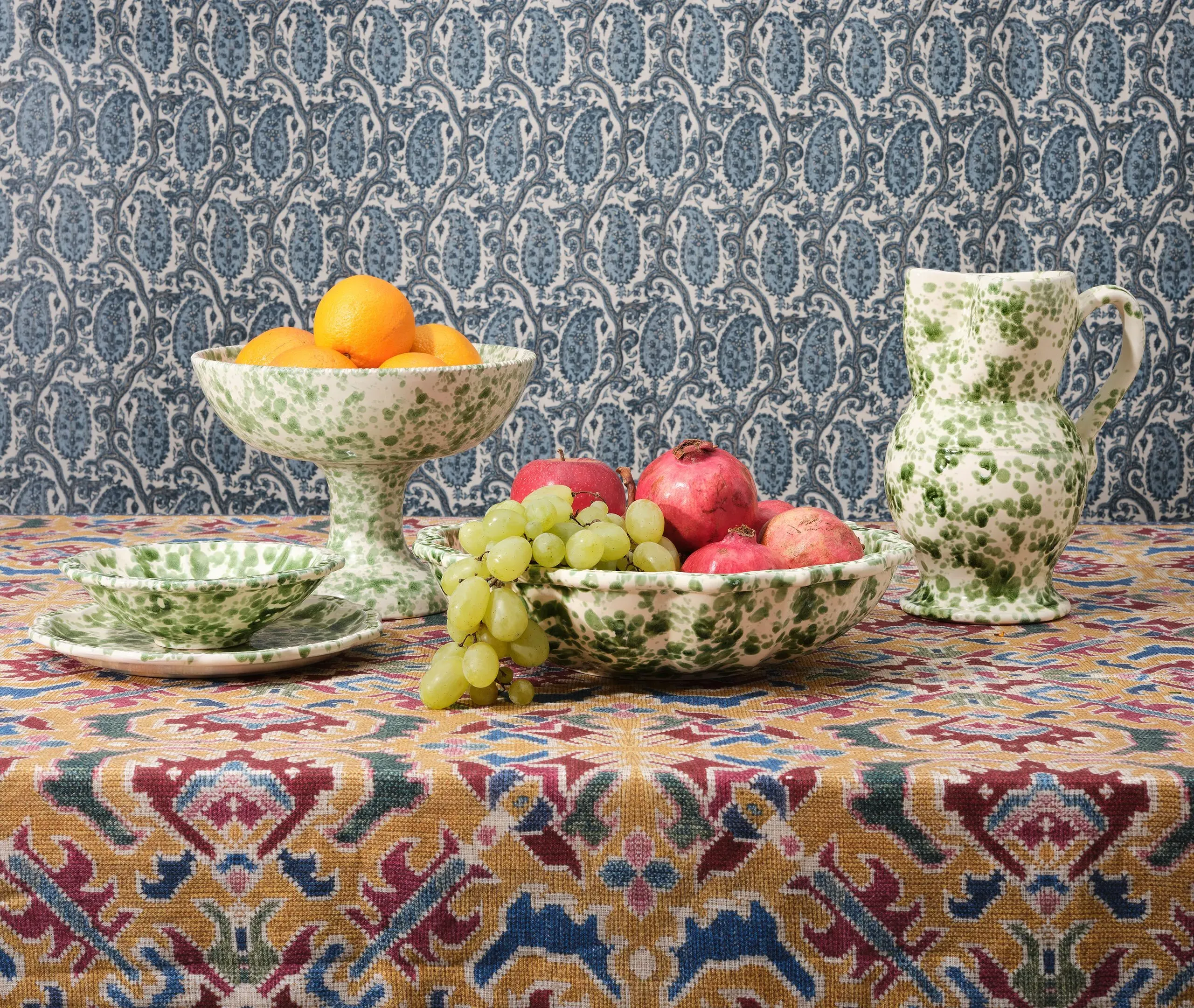 Small Bowl Speckled Design - Green, Ceramic