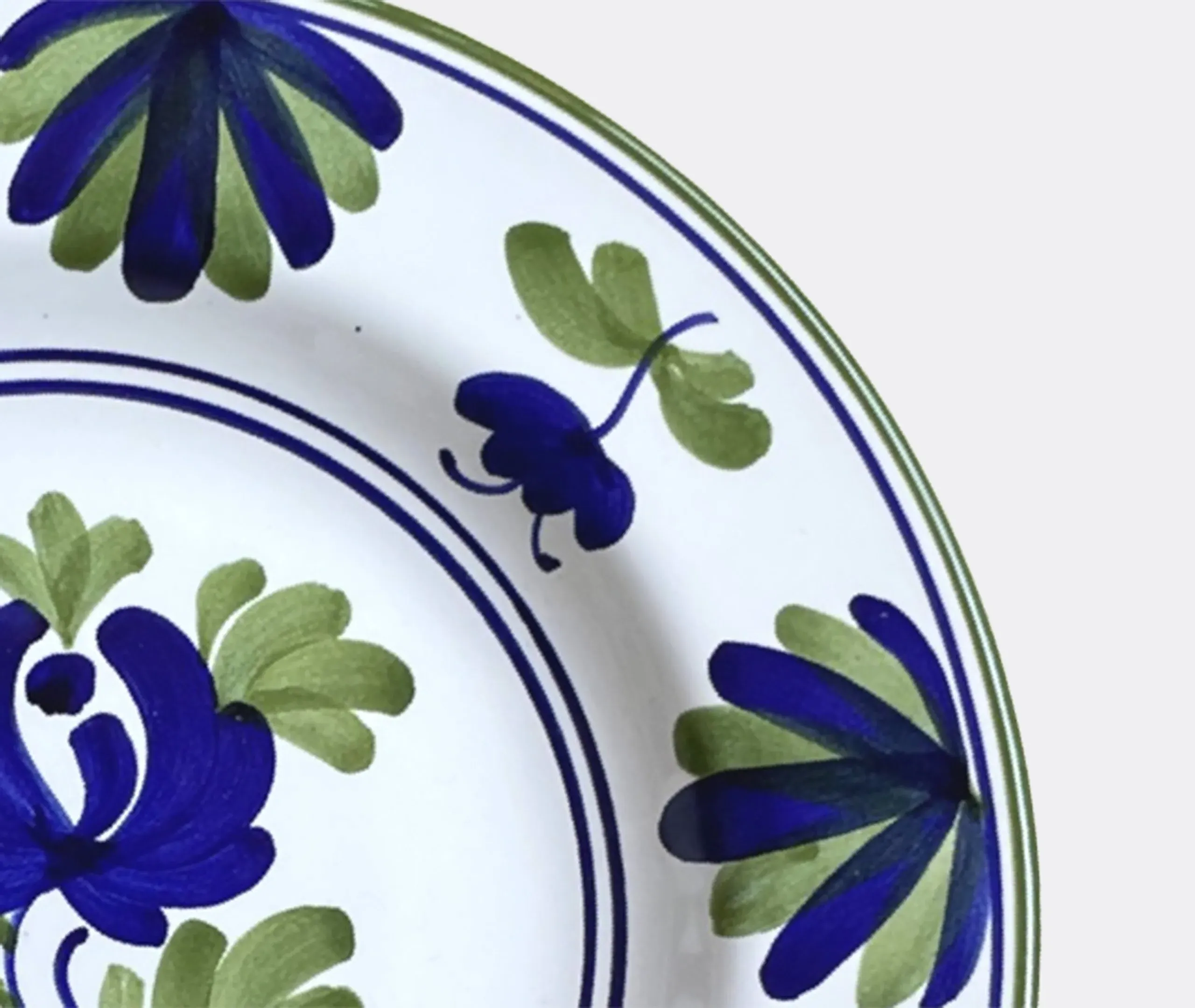 Soup Plate with Floral Motifs - Blue, Ceramic