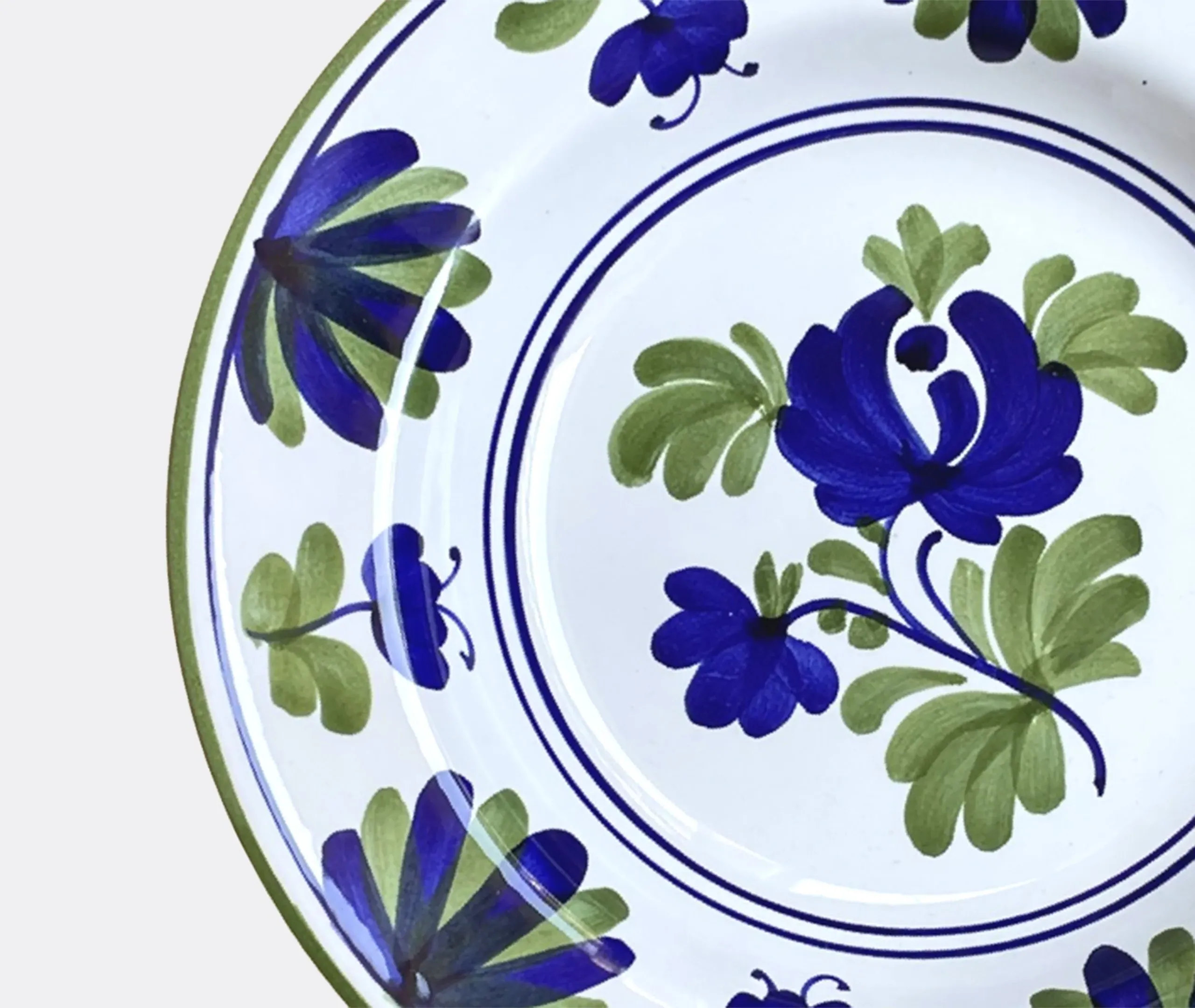 Soup Plate with Floral Motifs - Blue, Ceramic