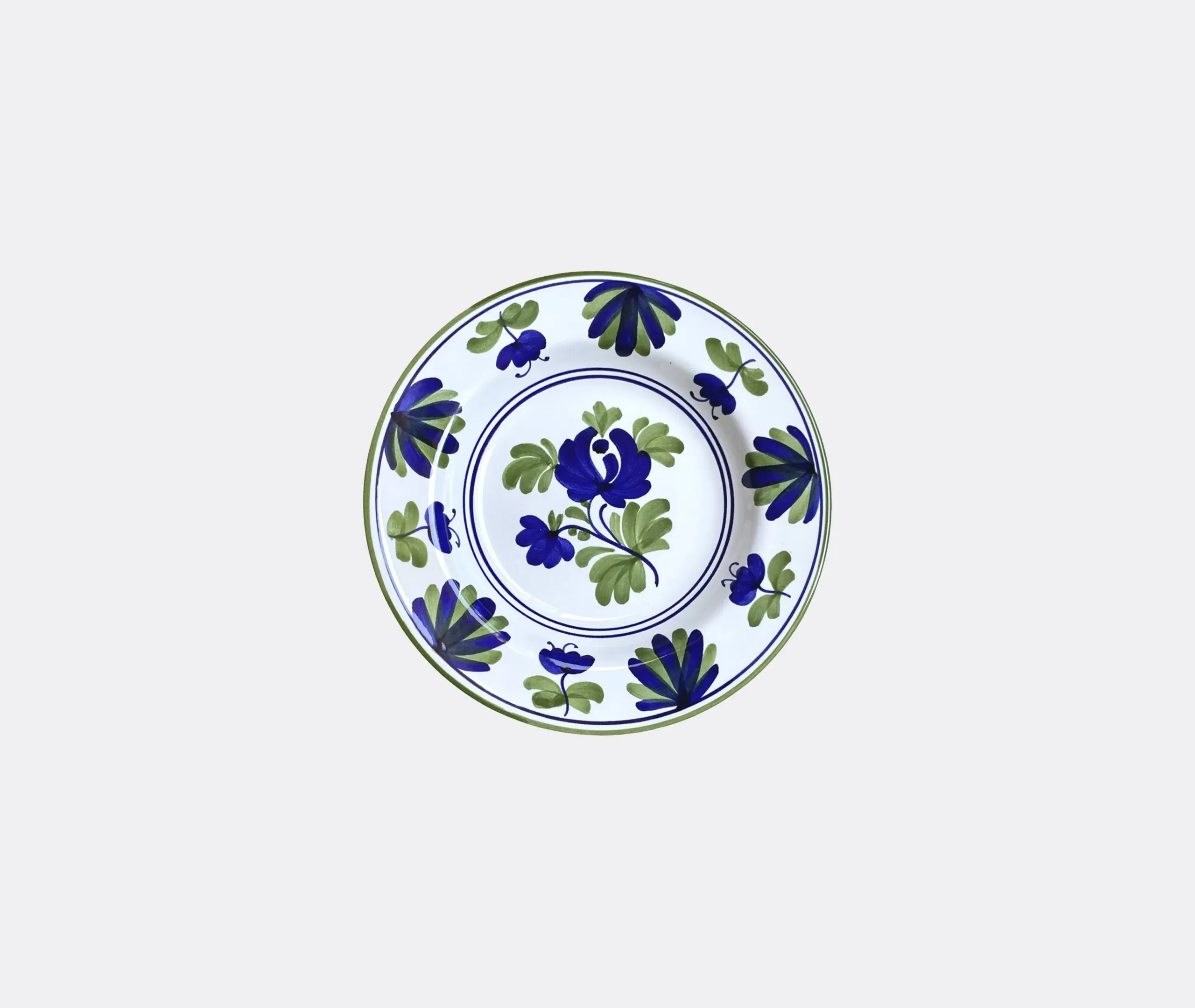 Soup Plate with Floral Motifs - Blue, Ceramic