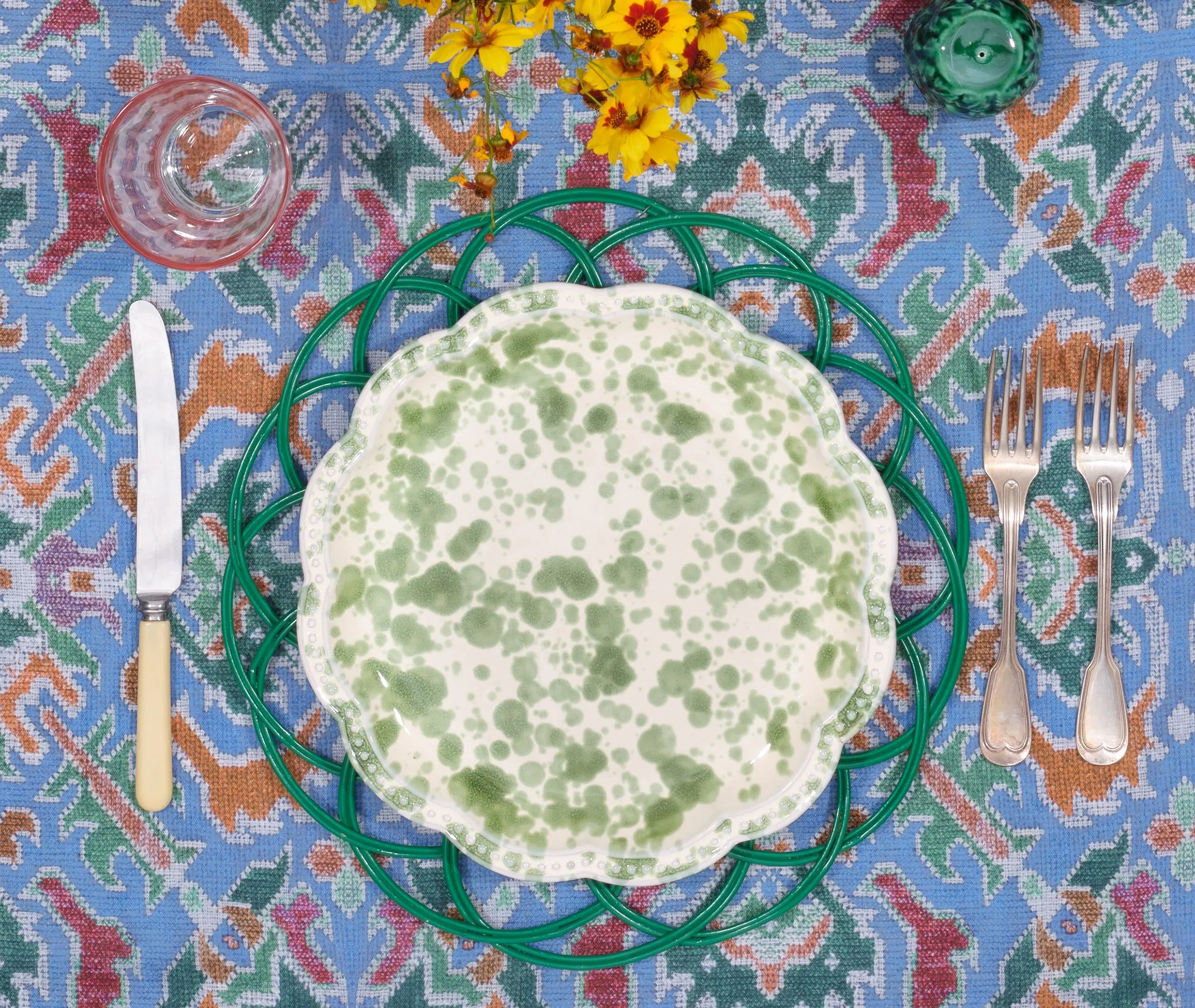 Speckled Dinner Plate - Green, Ceramic