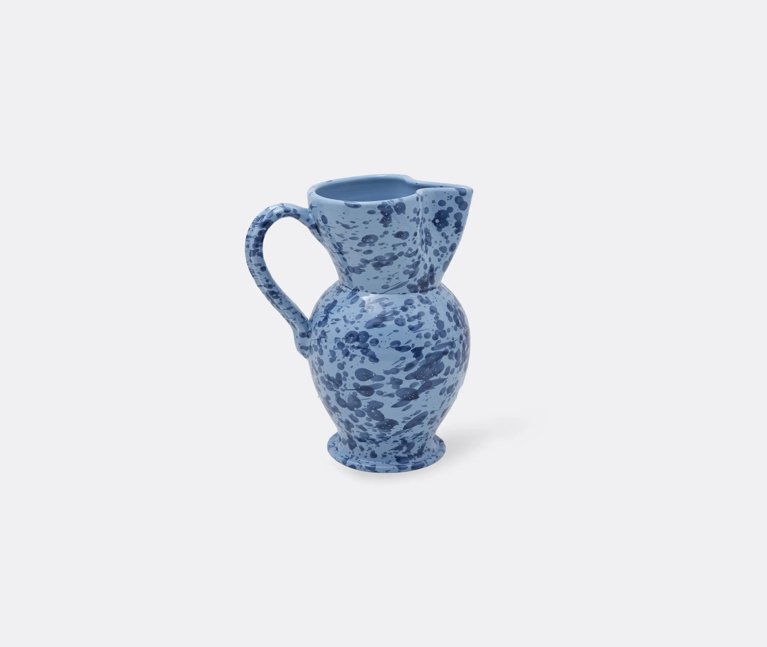Speckled Pitcher with Scalloped Edges - Blue image