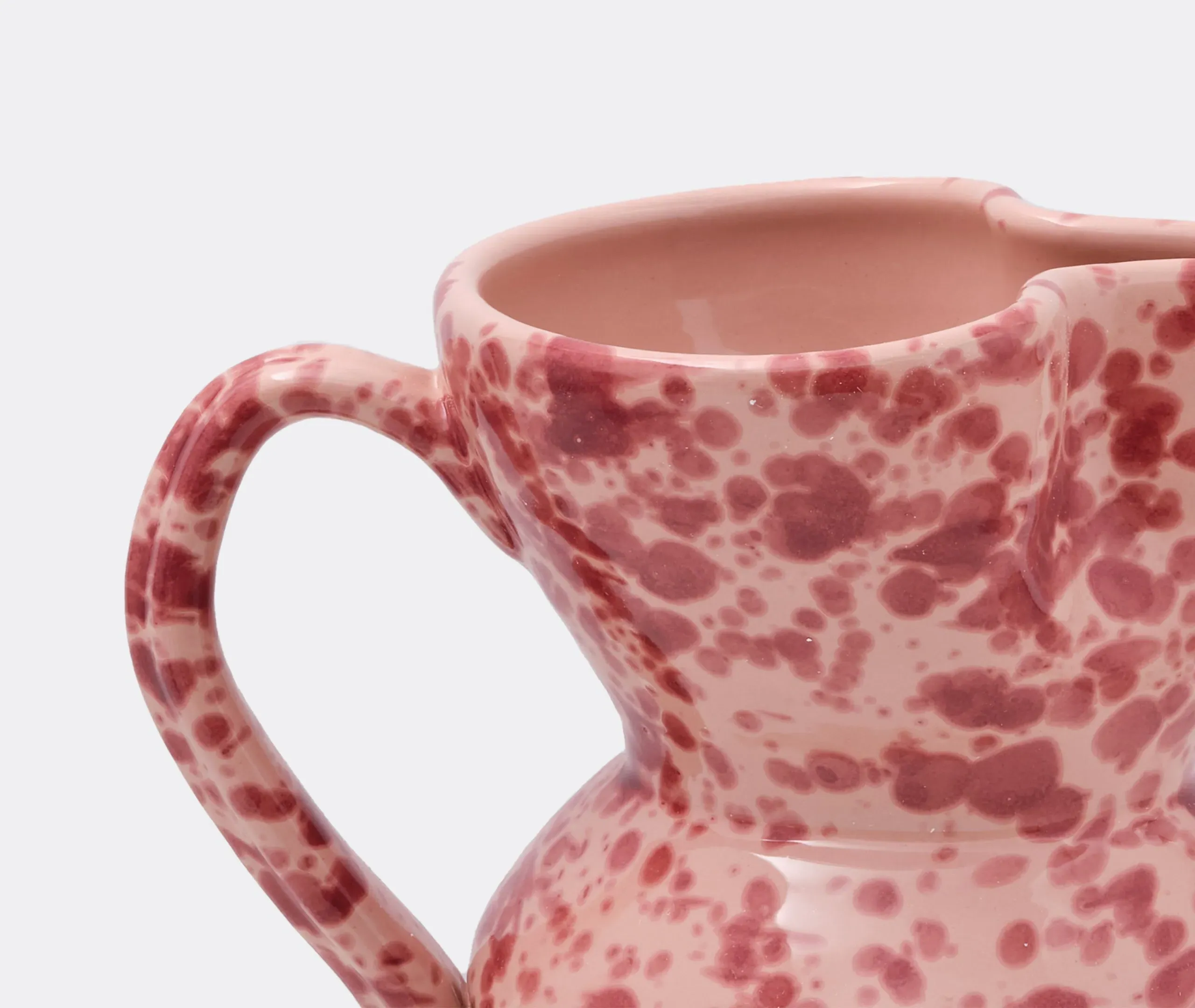 Speckled Pitcher with Scalloped Edges - Pink