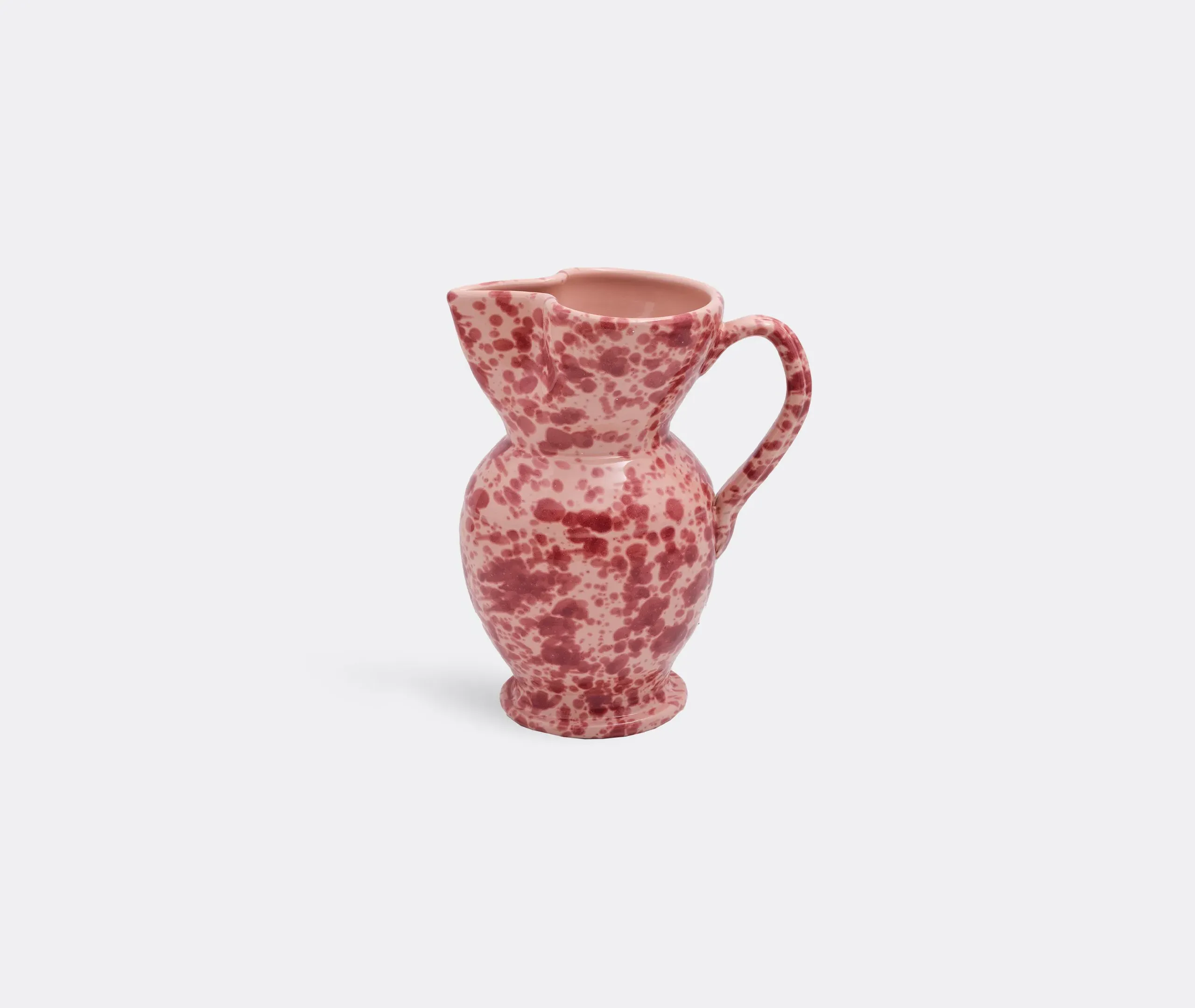 Speckled Pitcher with Scalloped Edges - Pink