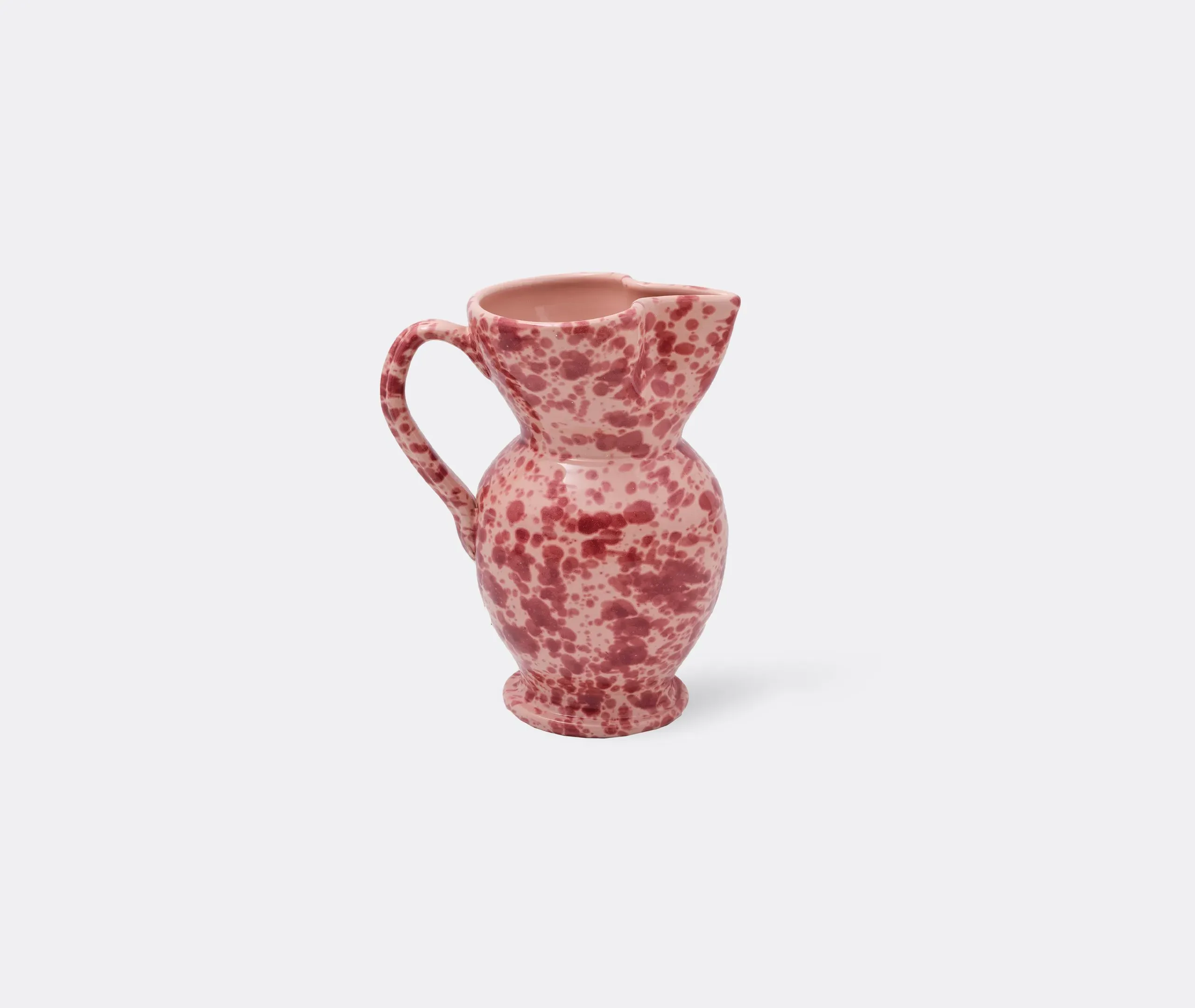 Speckled Pitcher with Scalloped Edges - Pink