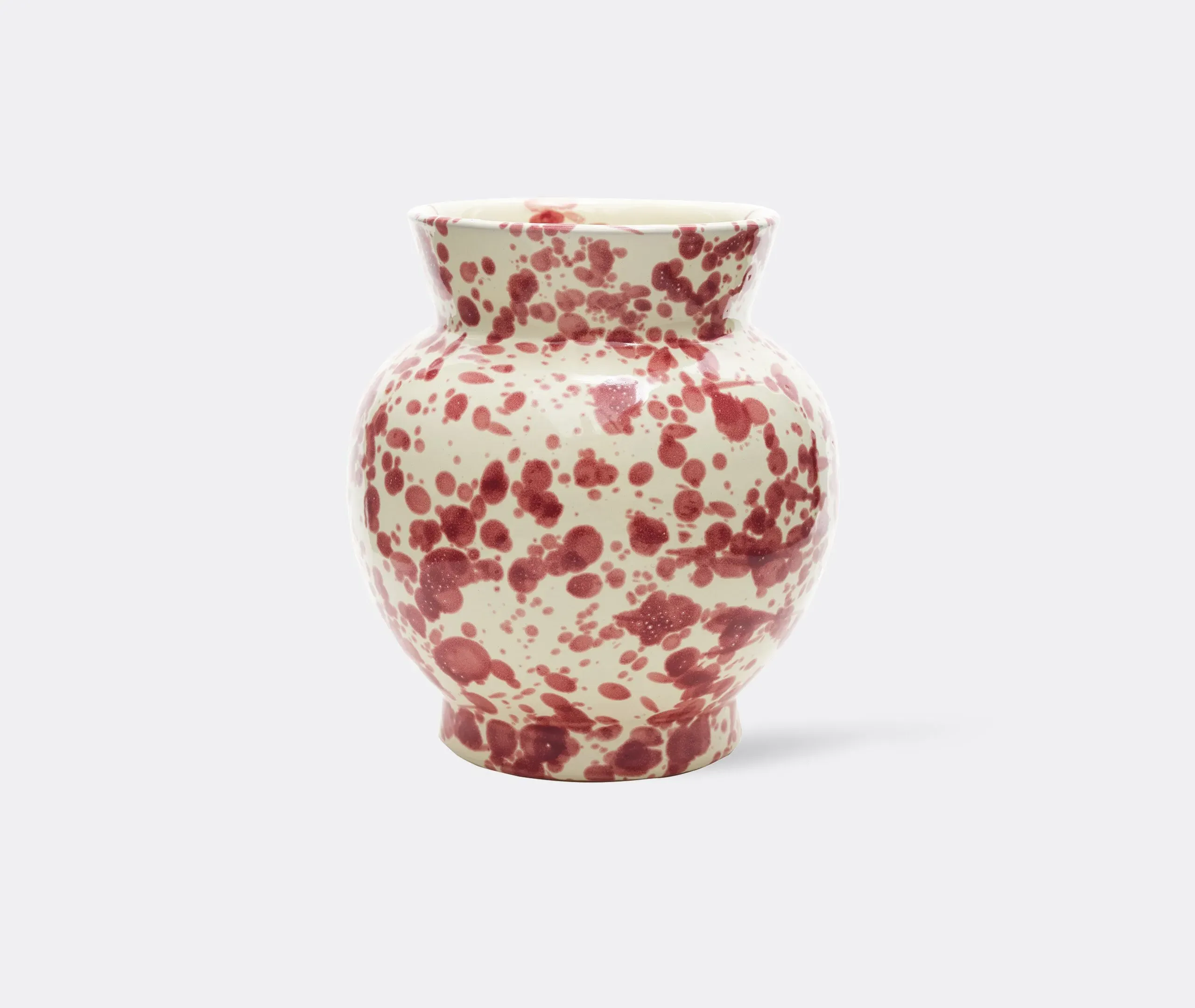 Speckled Vase with Scalloped Edges - Burgundy image