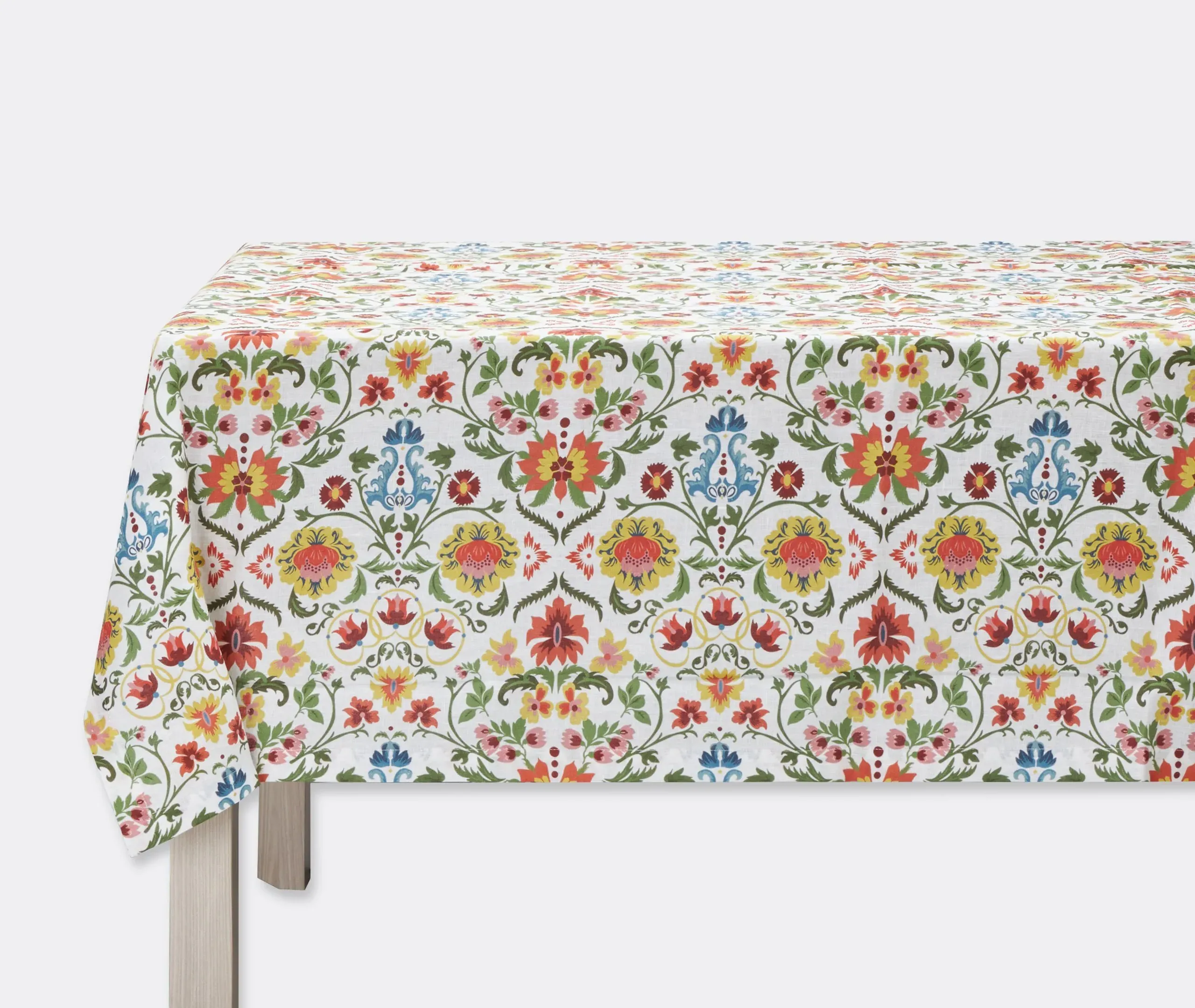 Square Tablecloth Floral Pattern - Multicolor, Linen