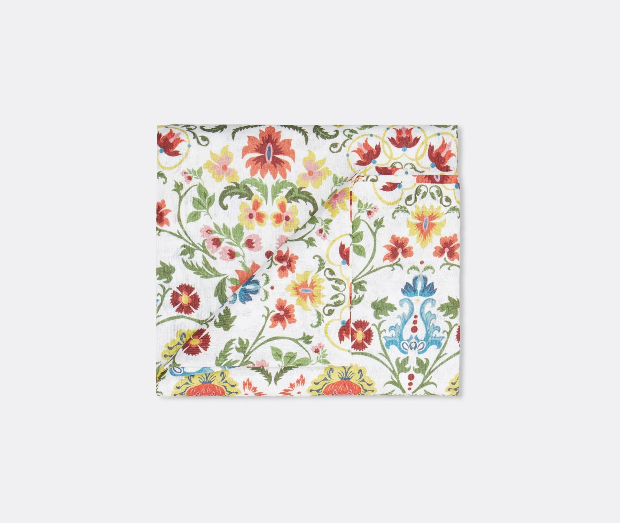 Square Tablecloth Floral Pattern - Multicolor, Linen image