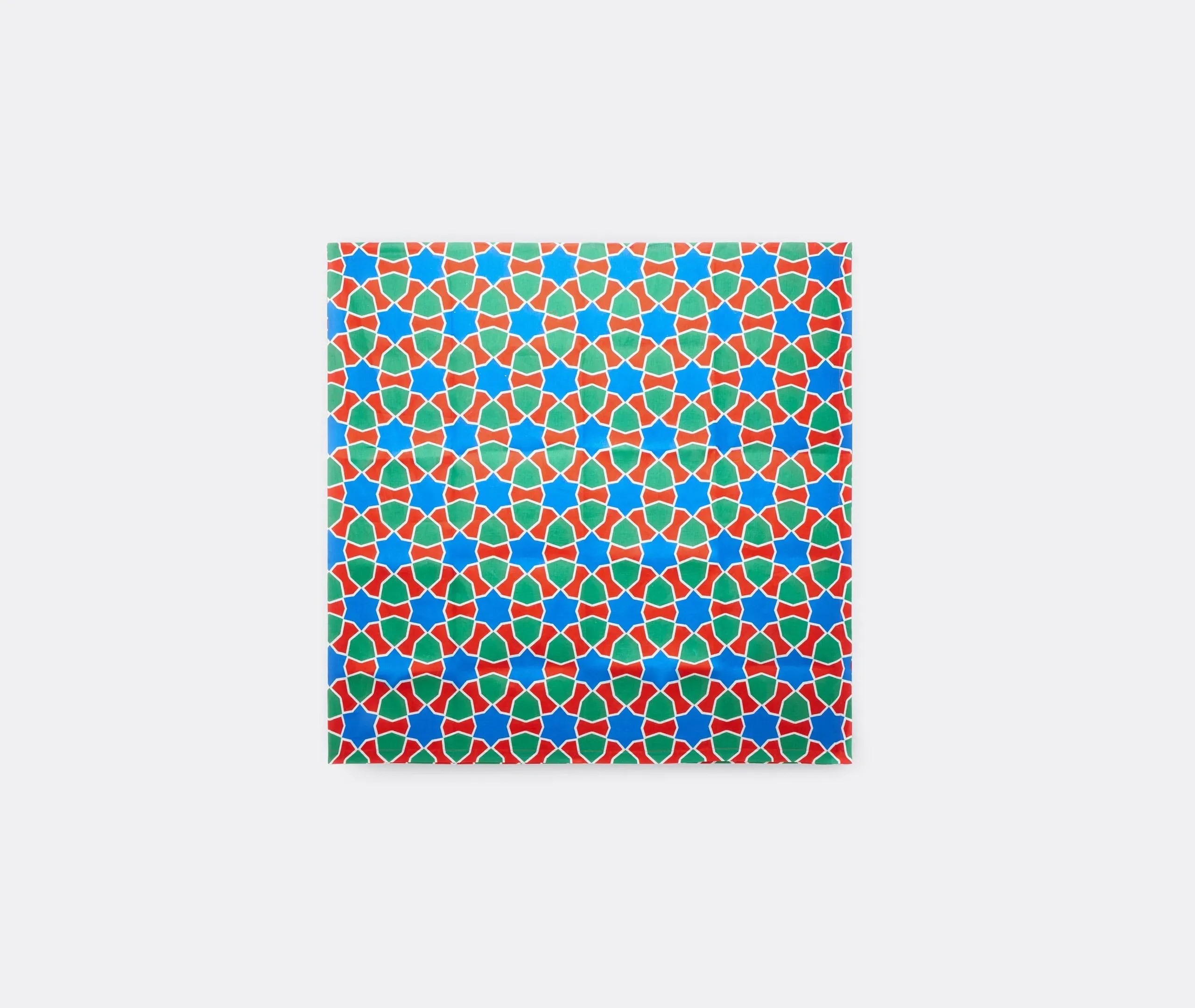 Square Tablecloth Tiles Pattern - Multicolor, Linen