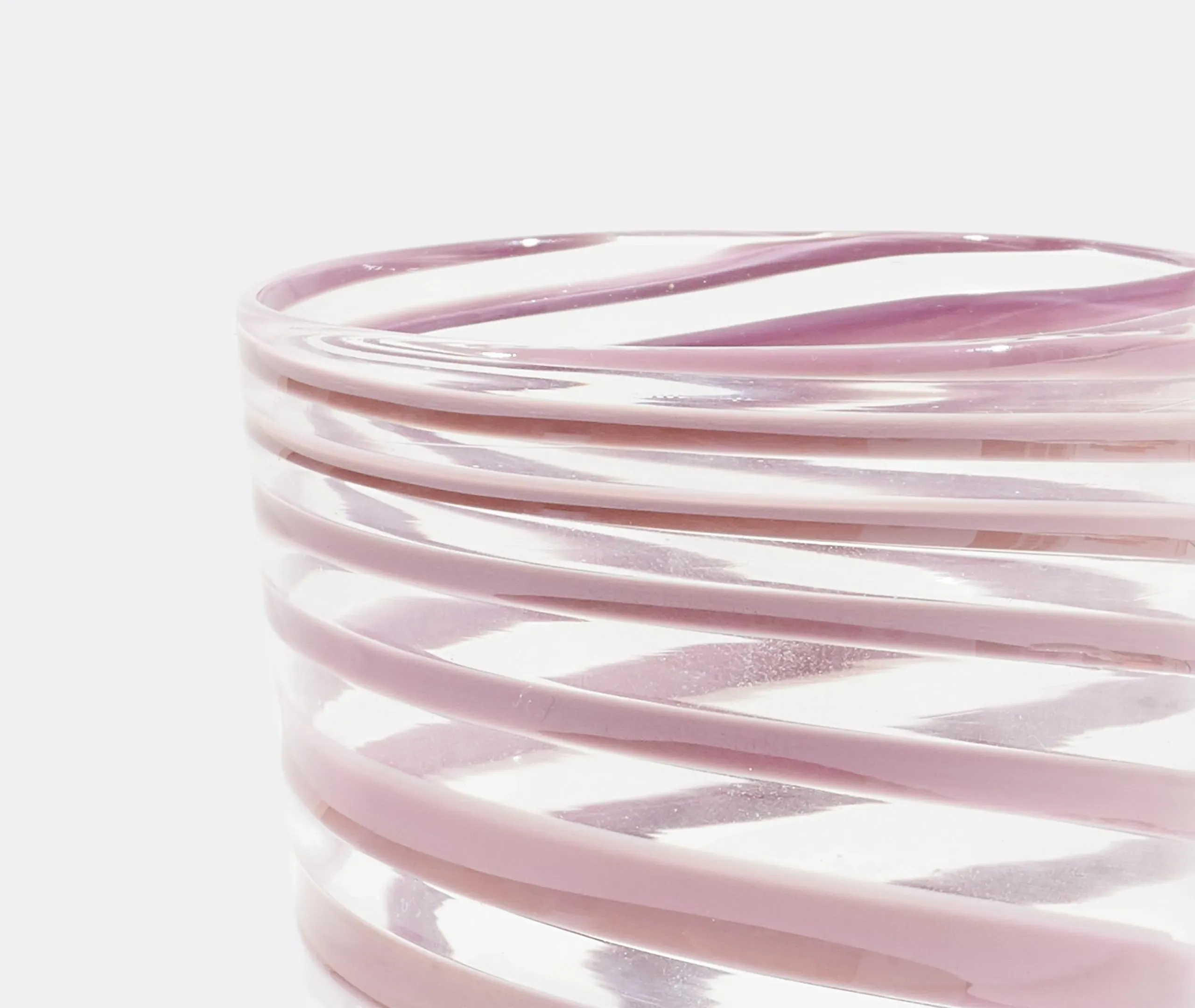 Water Glass with Swirl Pattern - Pink, Murano