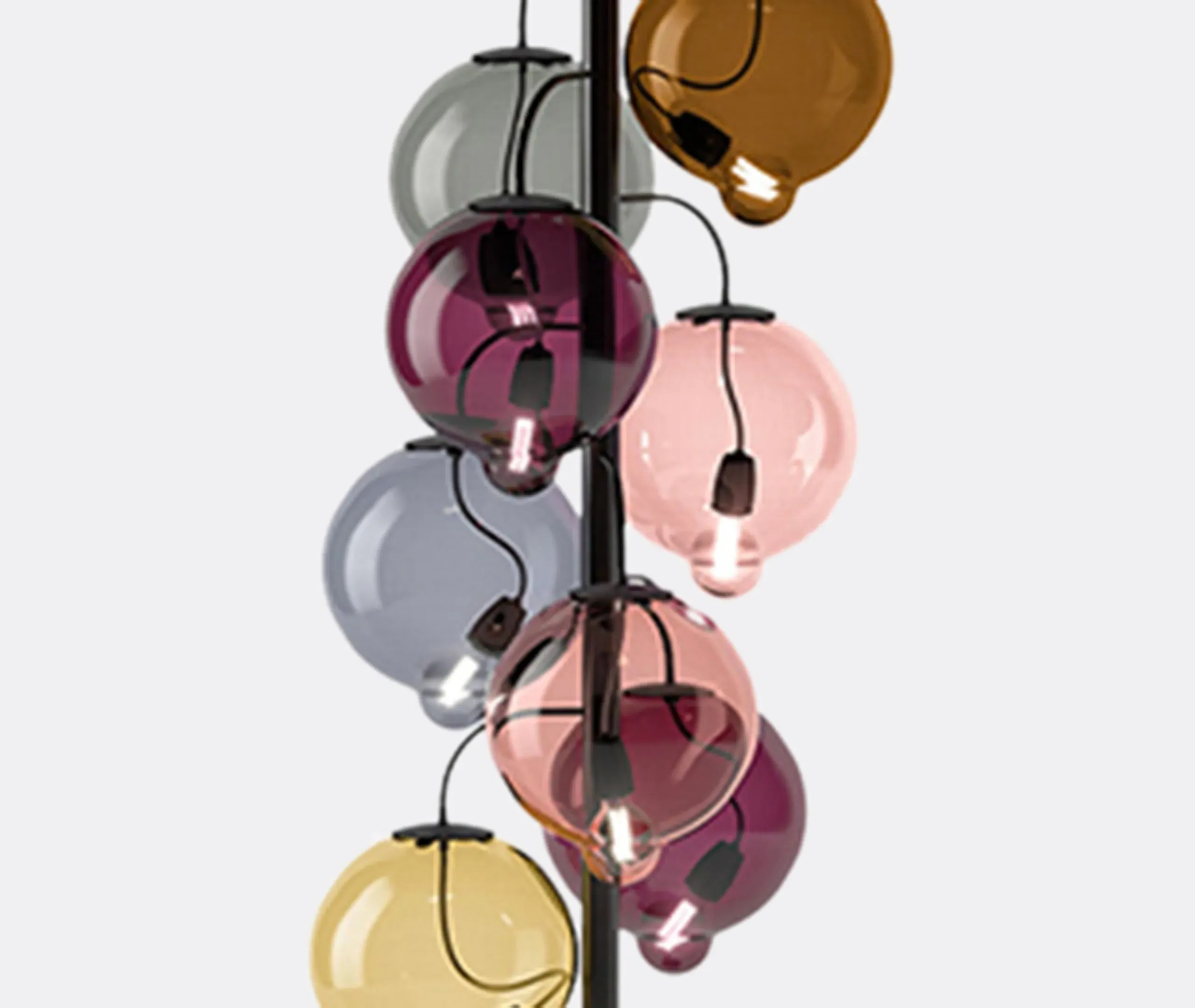 8-Globe Floor Lamp UK Plug - Multicolour, Glass