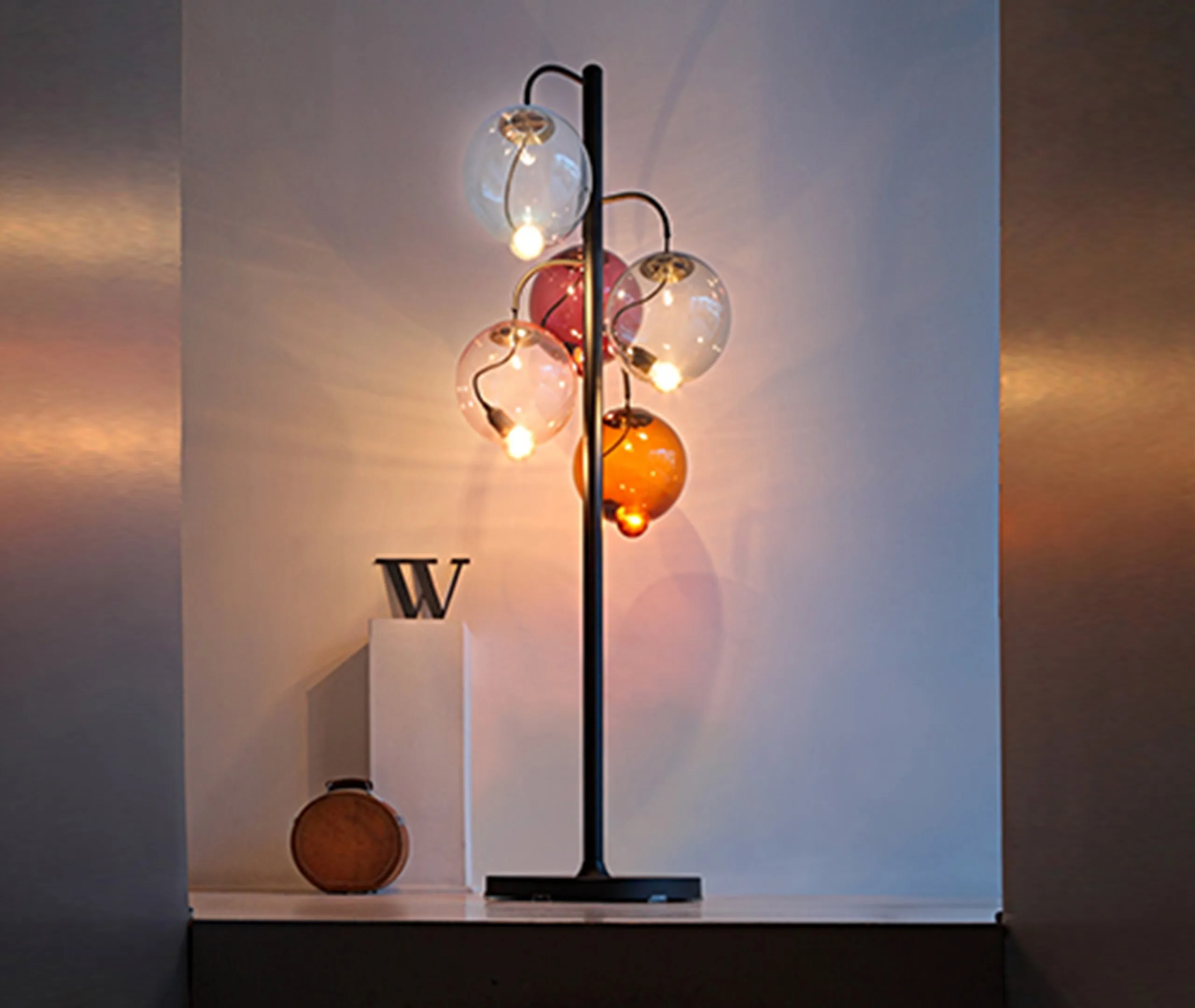 8-Globe Floor Lamp US Plug - Multicolour, Glass