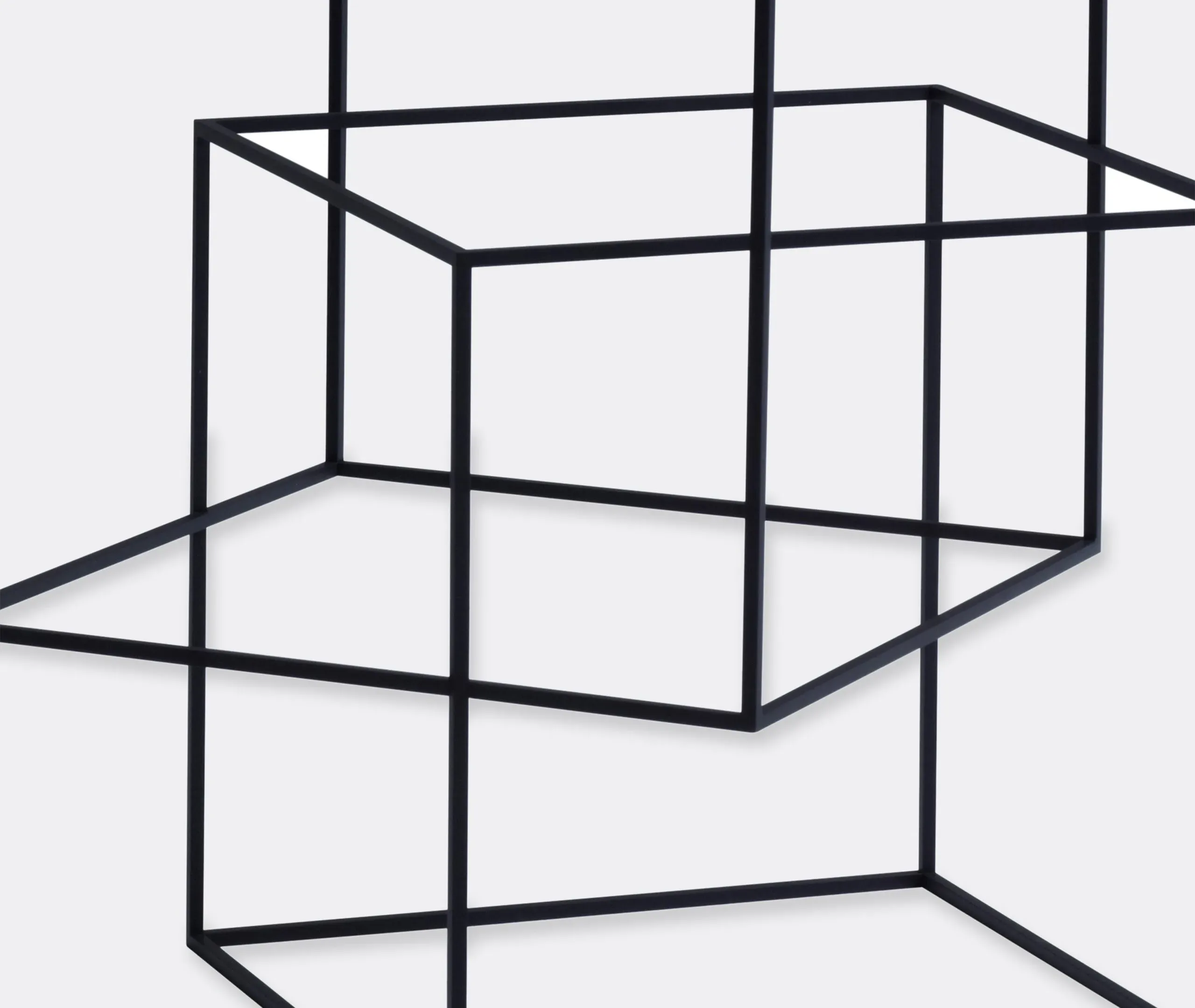 L-Shaped Coffee Table - Black, Metal & Glass