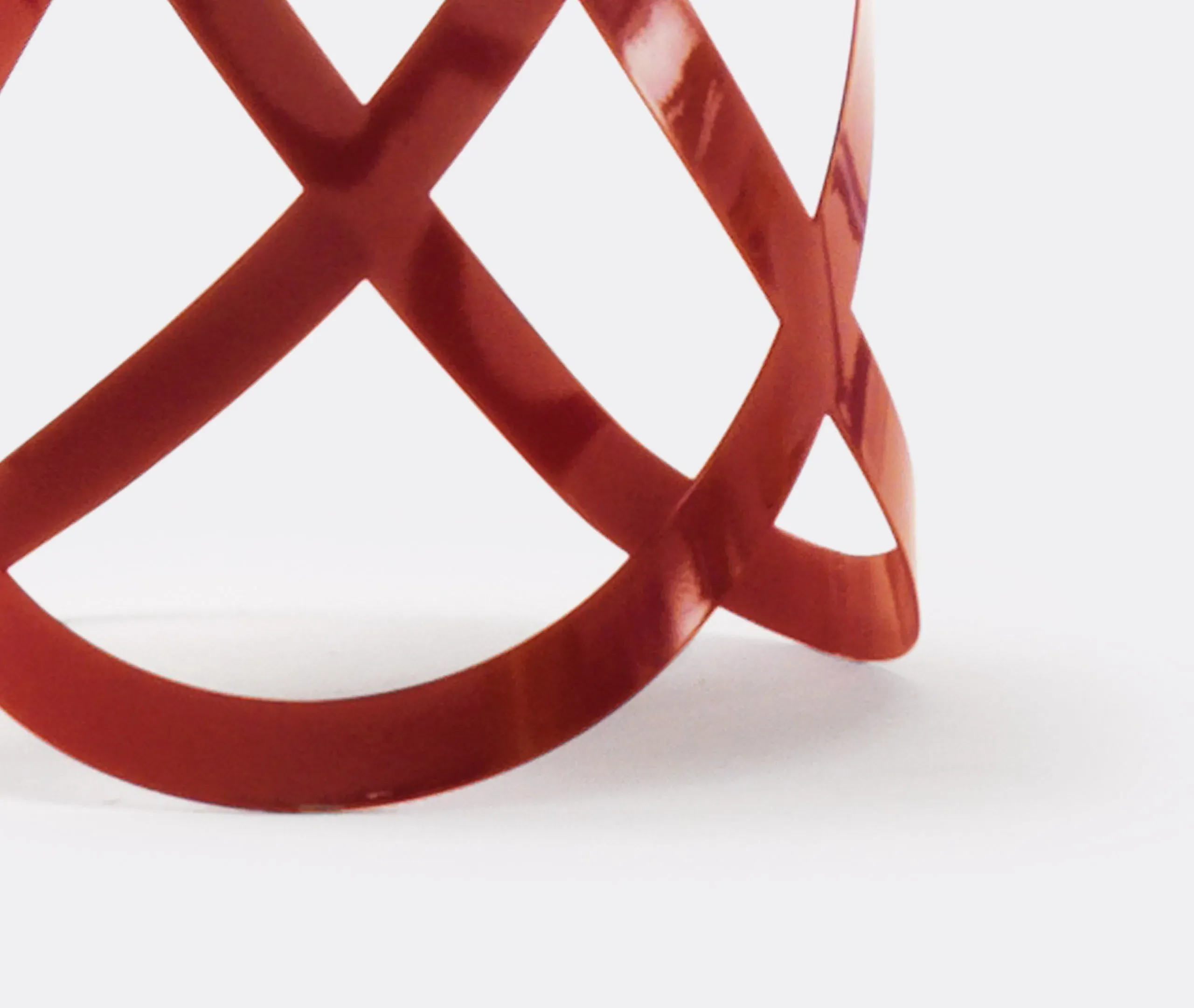 Low Stool Ribbon Design - Red, Steel