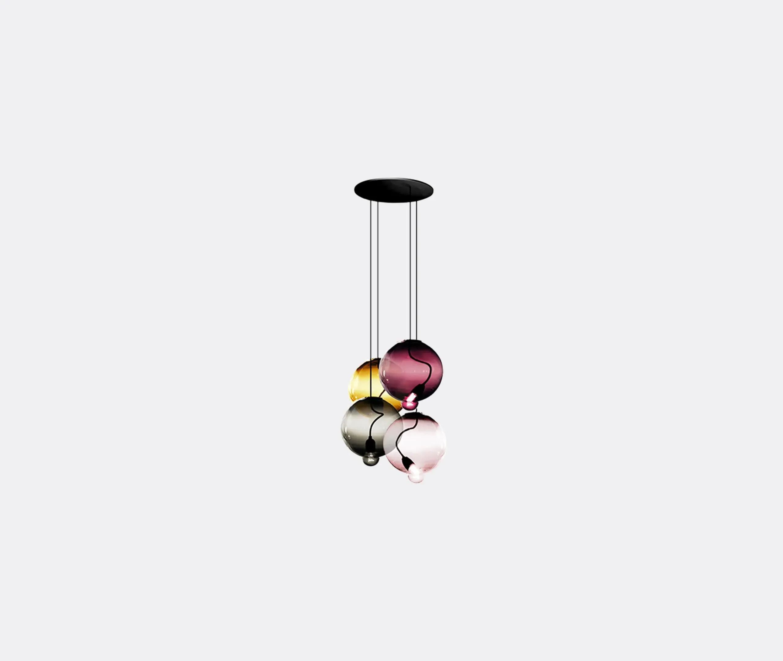Meltdown Four Pendant Lamp UK Plug - Multicolour, Glass