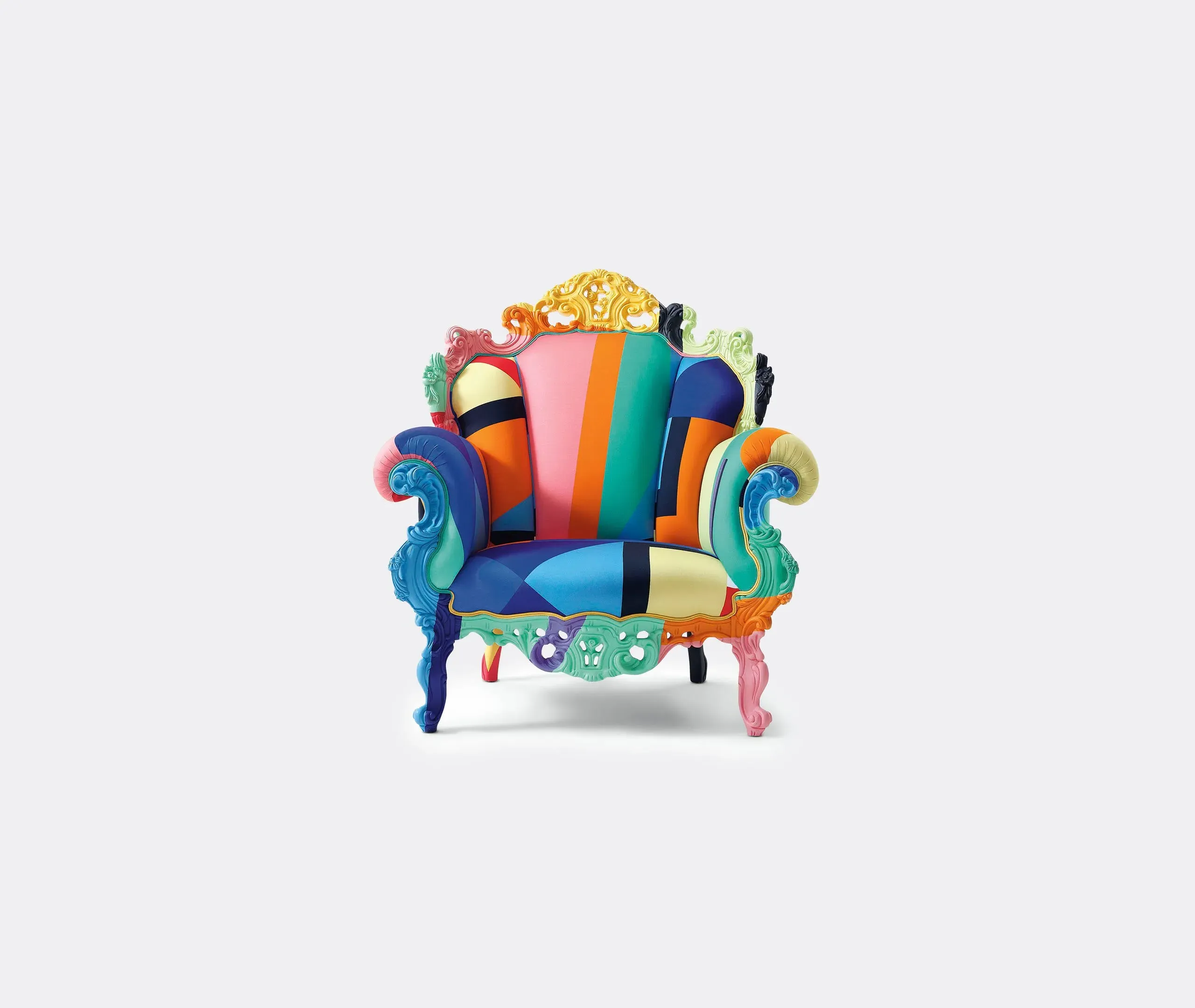 Proust Armchair Hand-Painted - Multicolor, Wood image