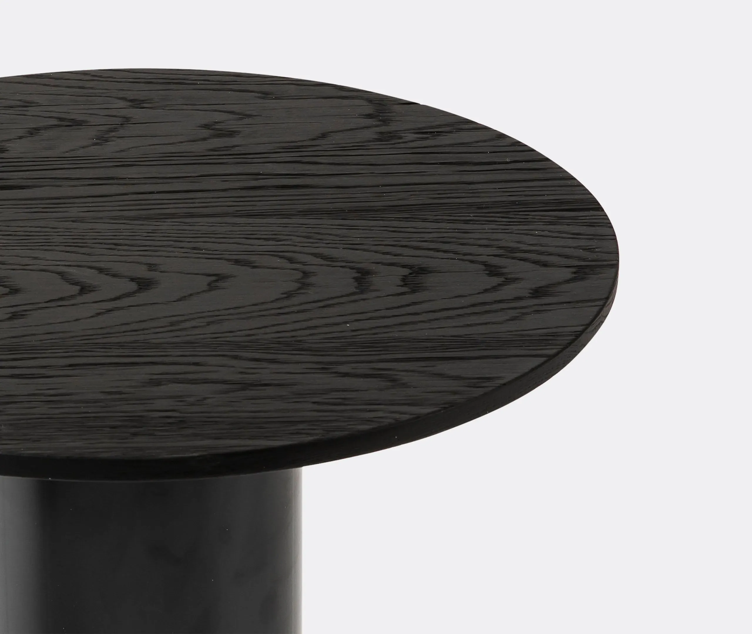 Round High Side Table - Black, Marble