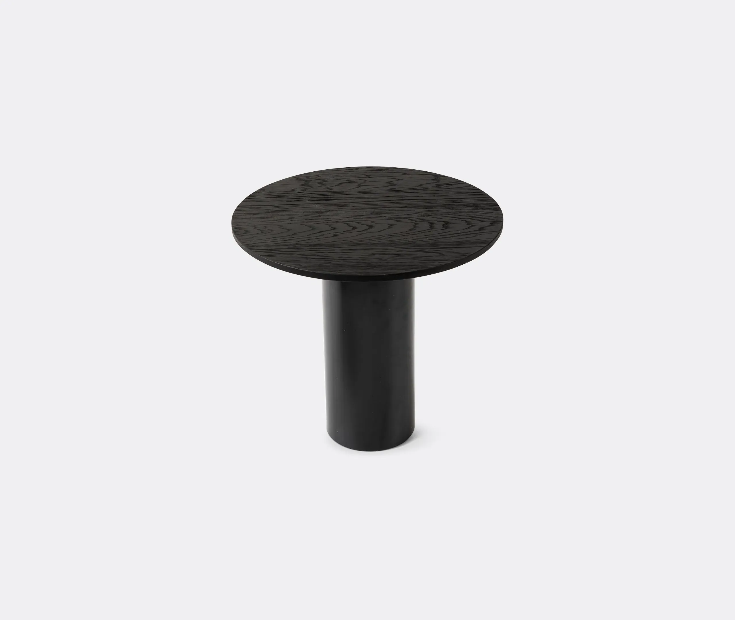 Round High Side Table - Black, Marble