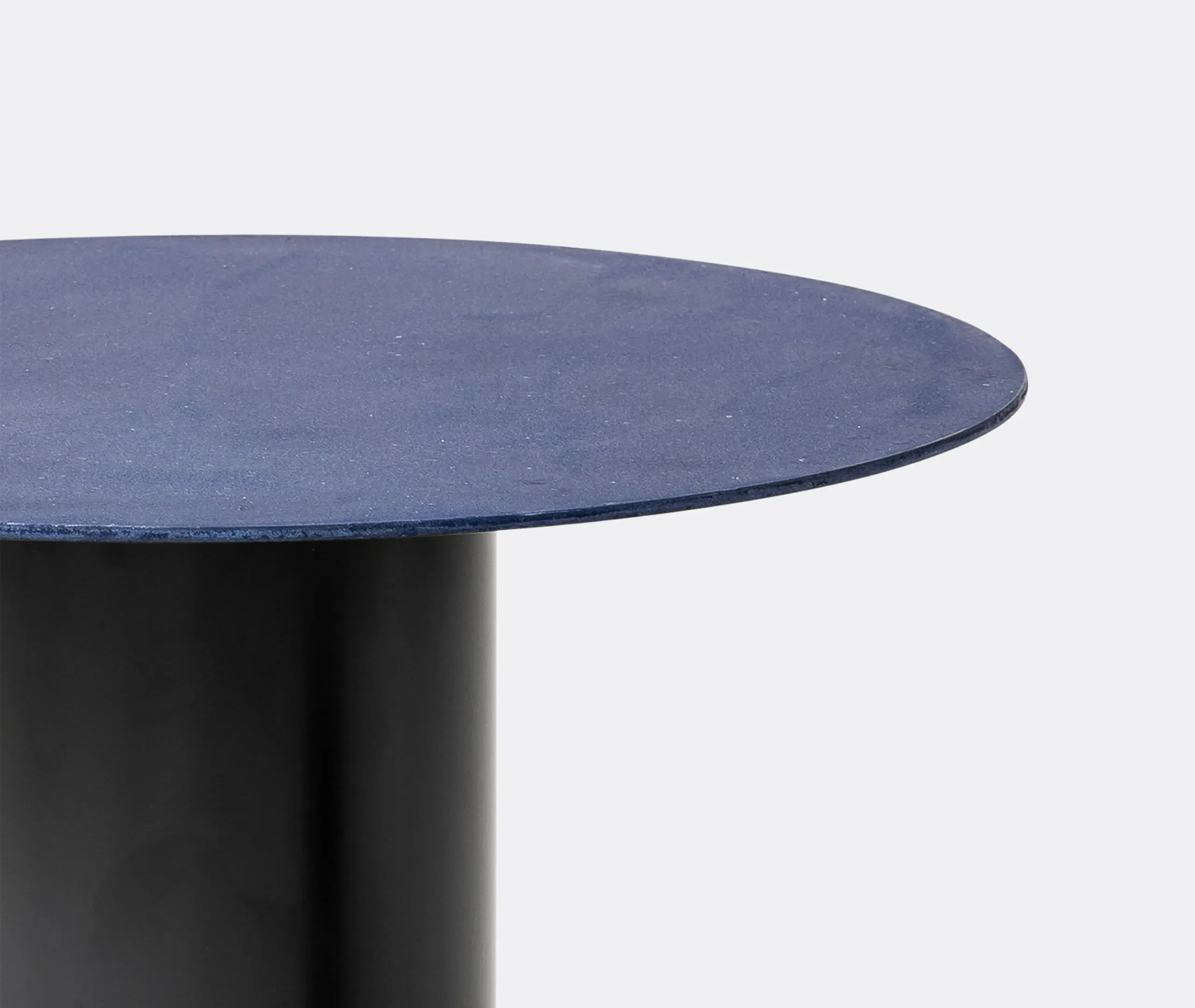 Round High Side Table - Blue, Marble
