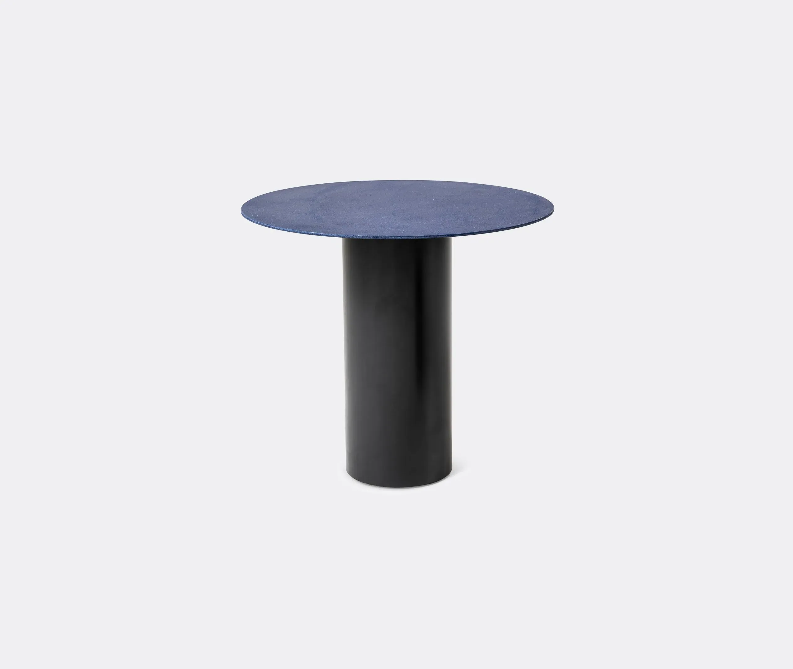 Round High Side Table - Blue, Marble image