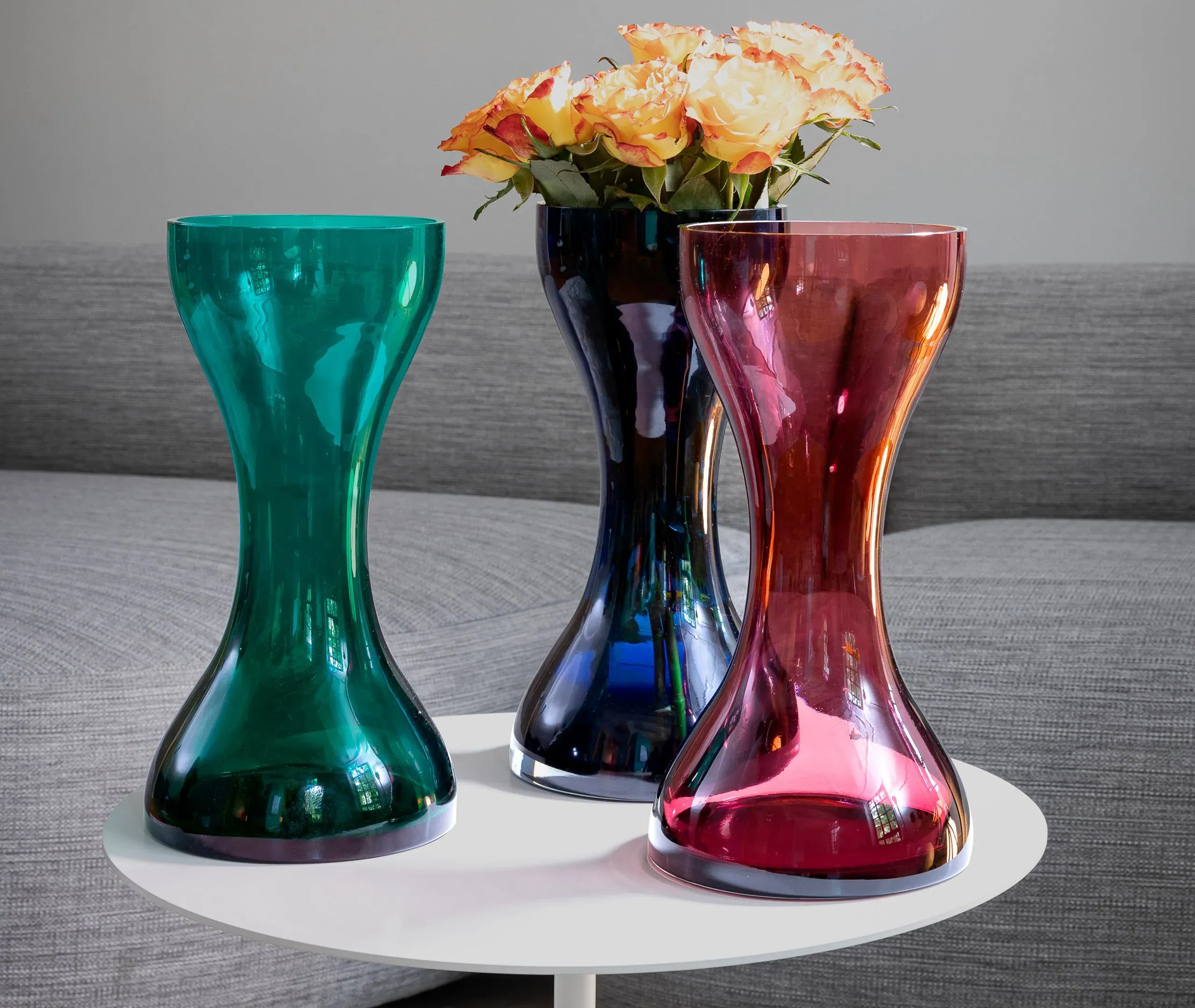 Sculptural Glass Vase - Blue, Murano Glass