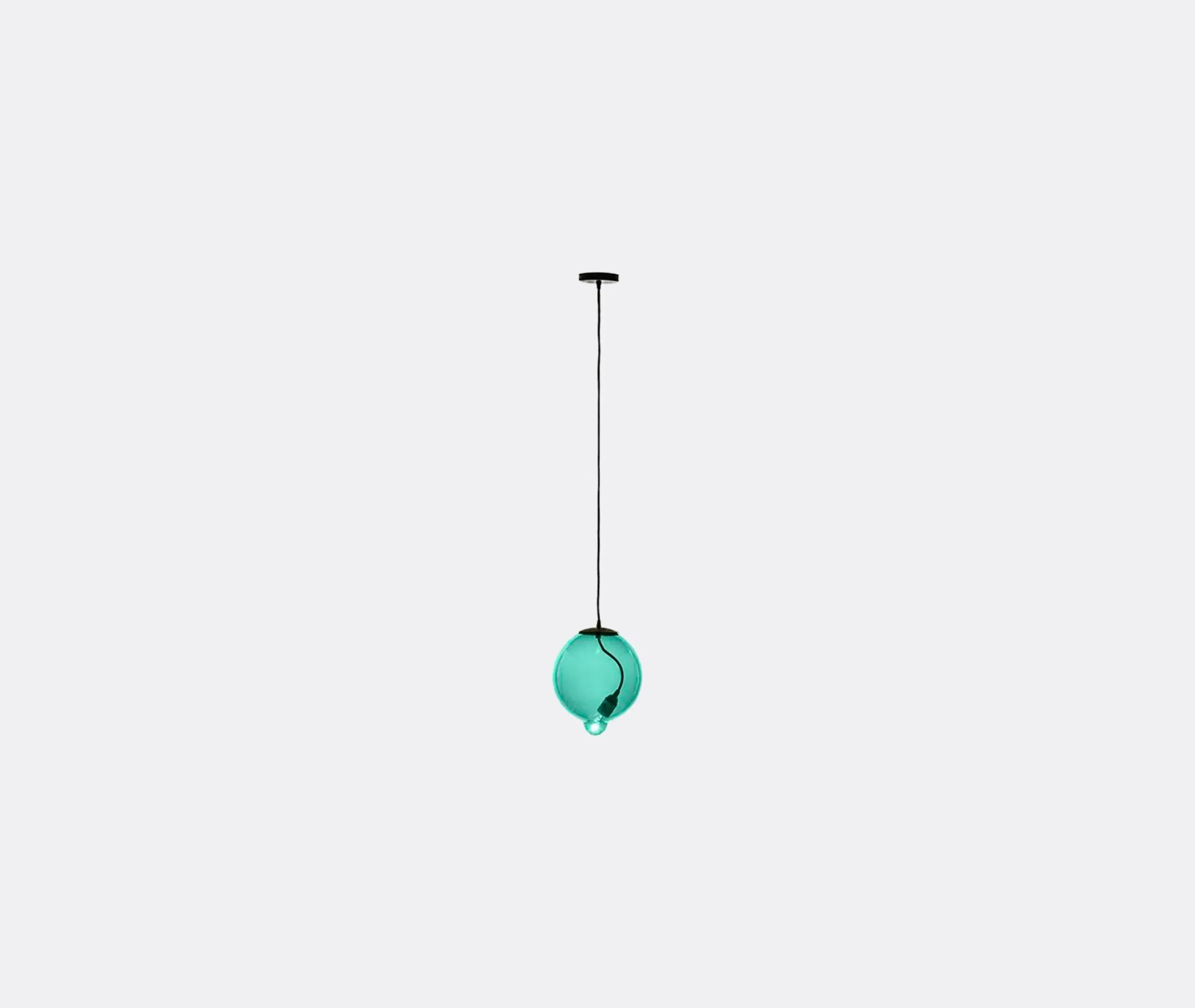 Single Table Lamp EU Plug - Green, Glass image